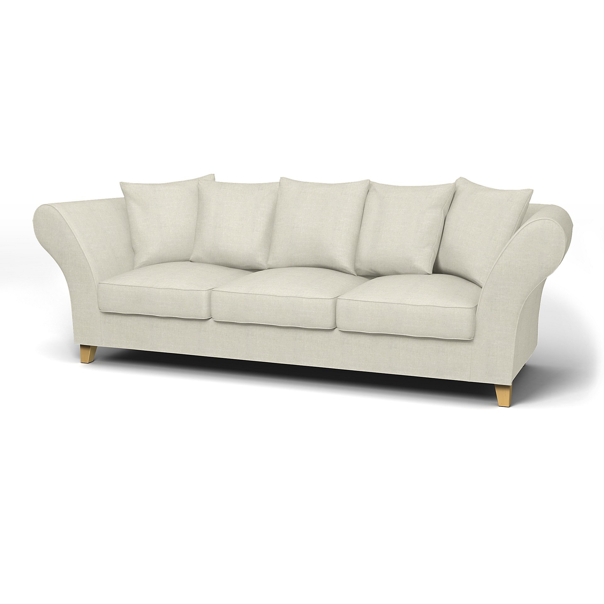 IKEA - Backa 3.5 Seater Sofa Cover, Natural, Linen - Bemz