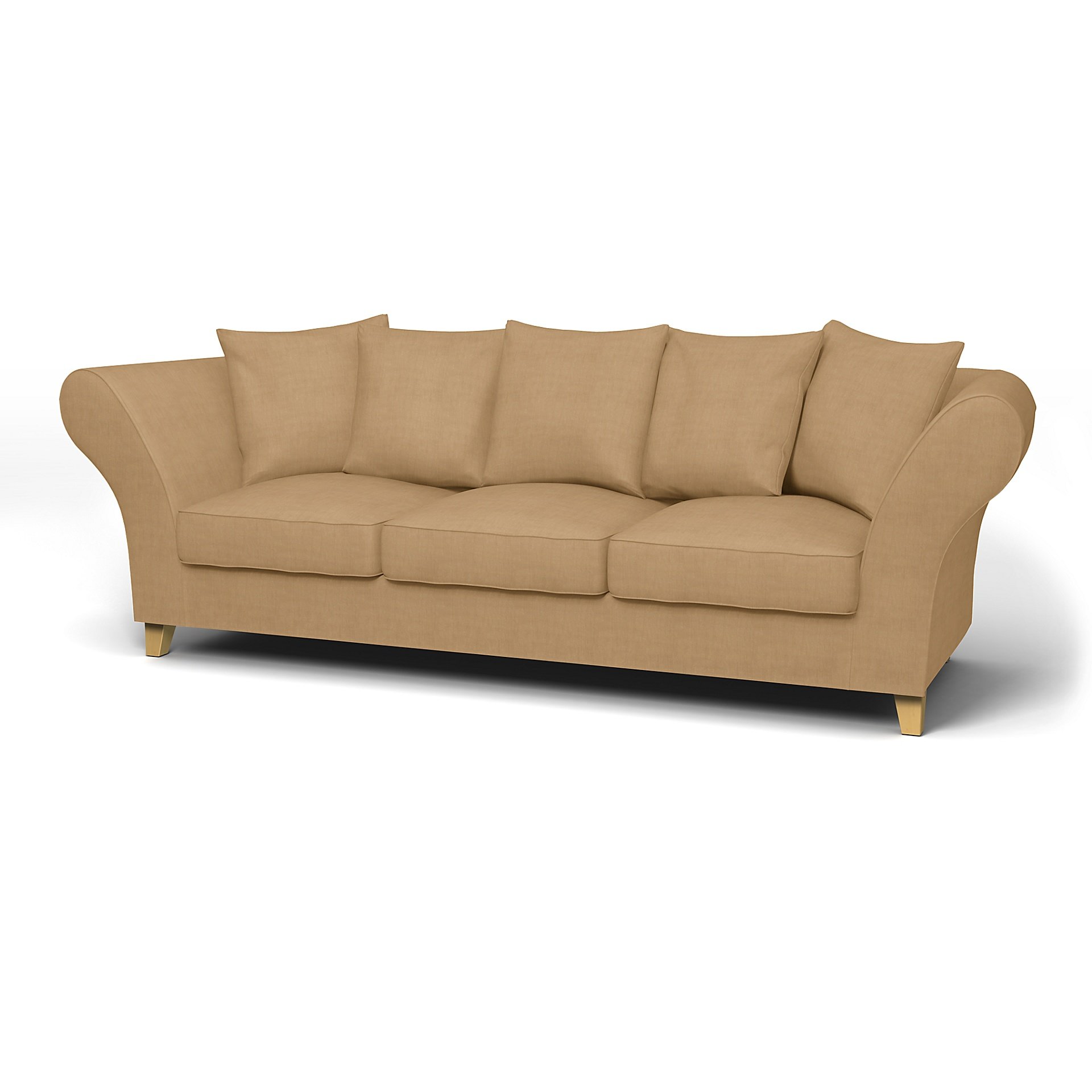 IKEA - Backa 3.5 Seater Sofa Cover, Hemp, Linen - Bemz