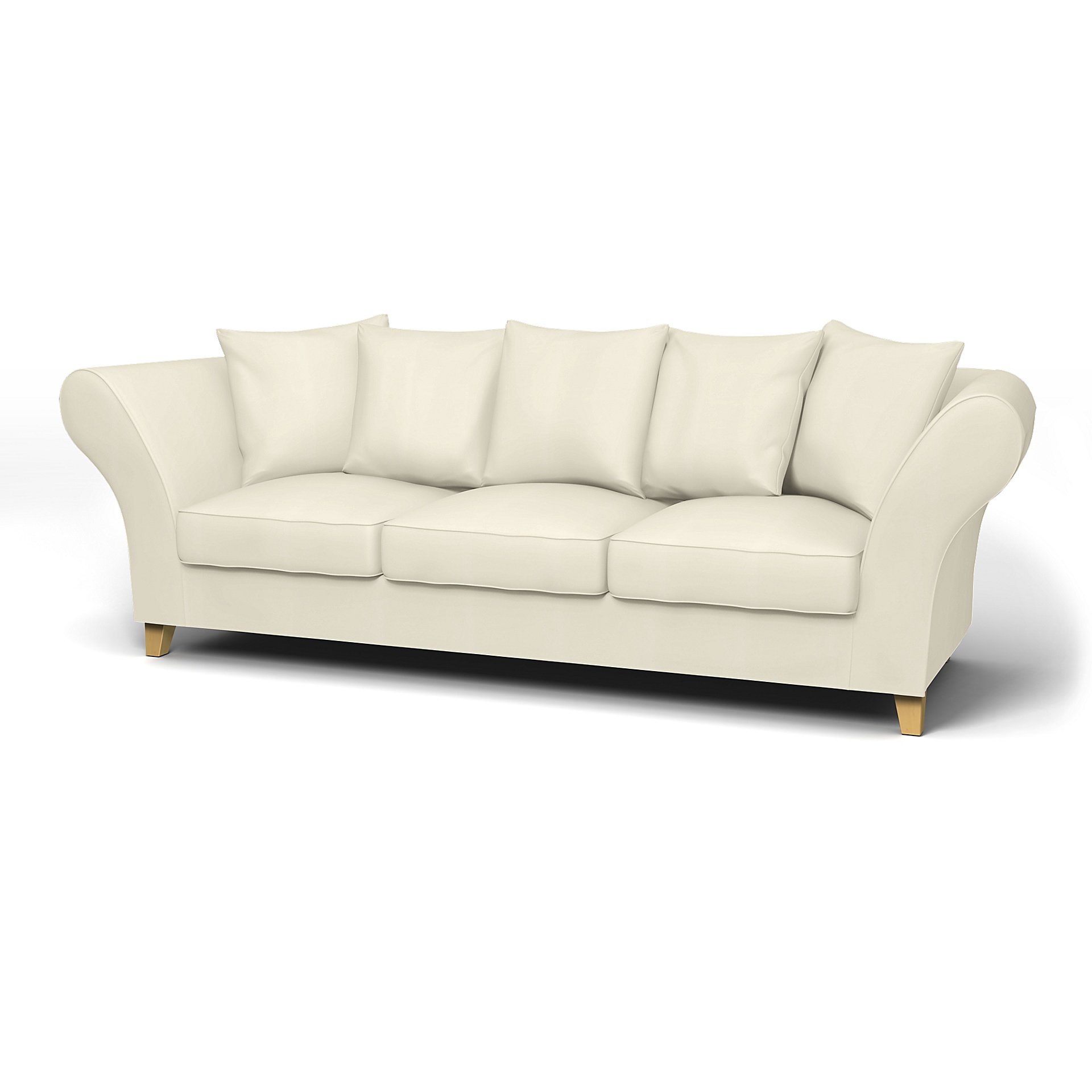 IKEA - Backa 3.5 Seater Sofa Cover, Tofu, Cotton - Bemz