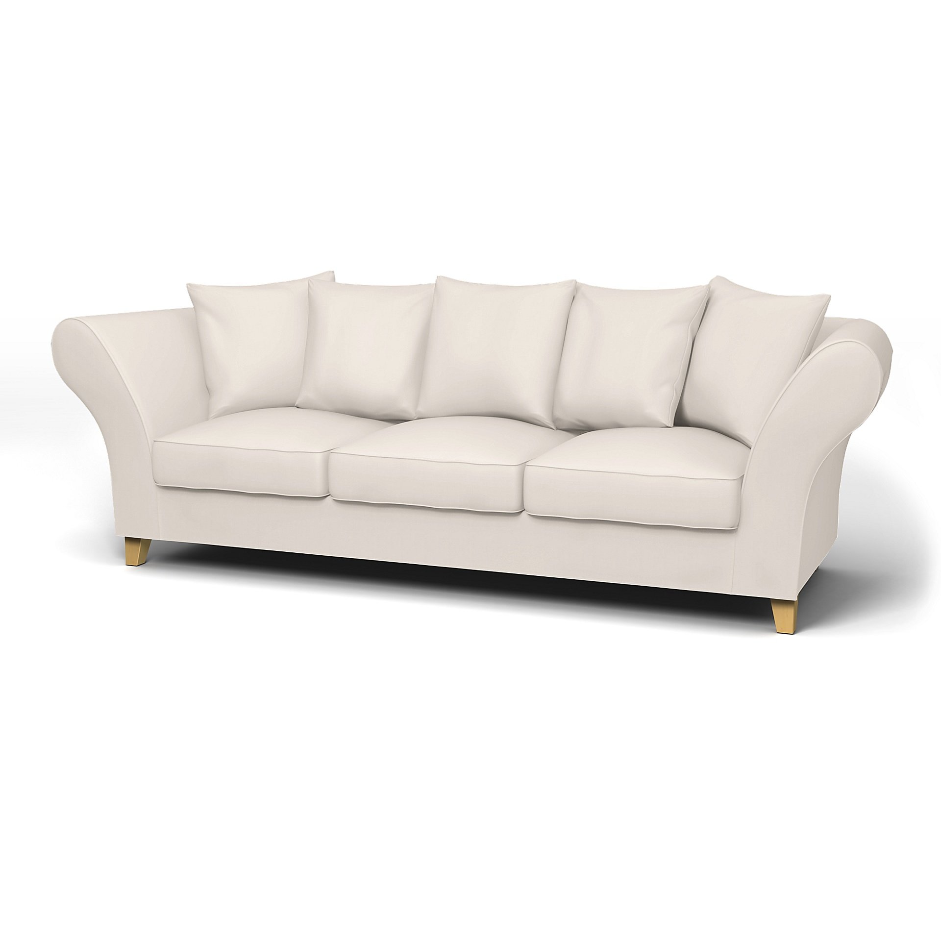 IKEA - Backa 3.5 Seater Sofa Cover, Soft White, Cotton - Bemz