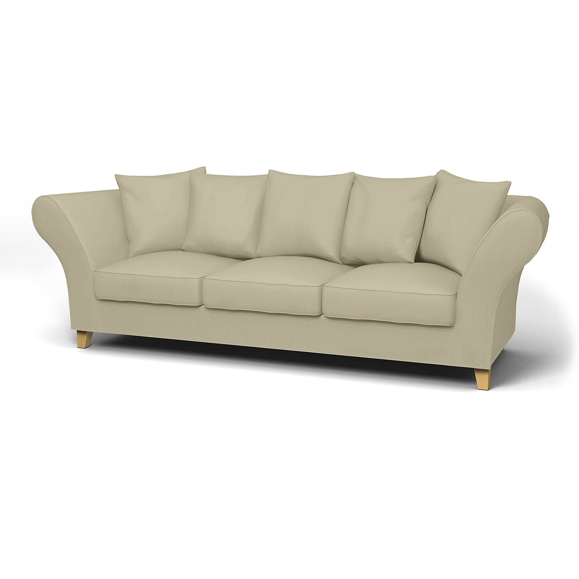 IKEA - Backa 3.5 Seater Sofa Cover, Sand Beige, Cotton - Bemz
