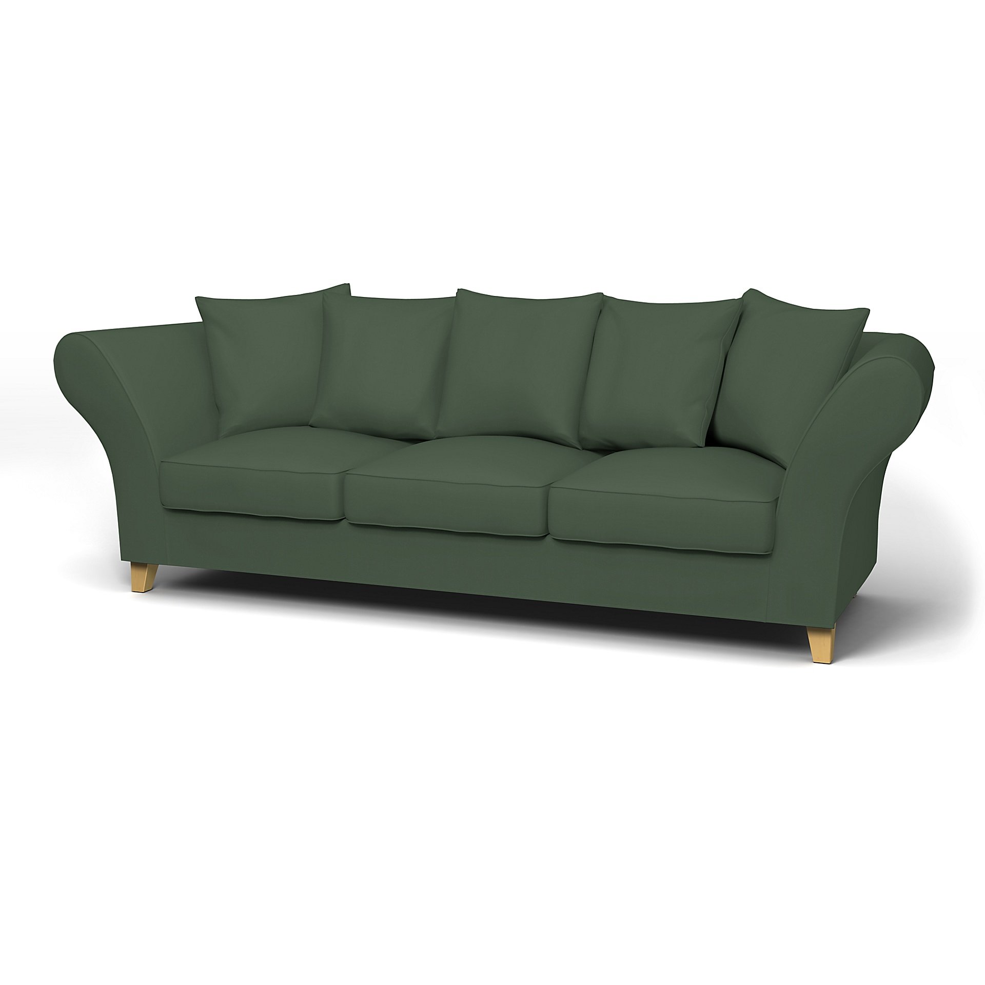 IKEA - Backa 3.5 Seater Sofa Cover, Thyme, Cotton - Bemz