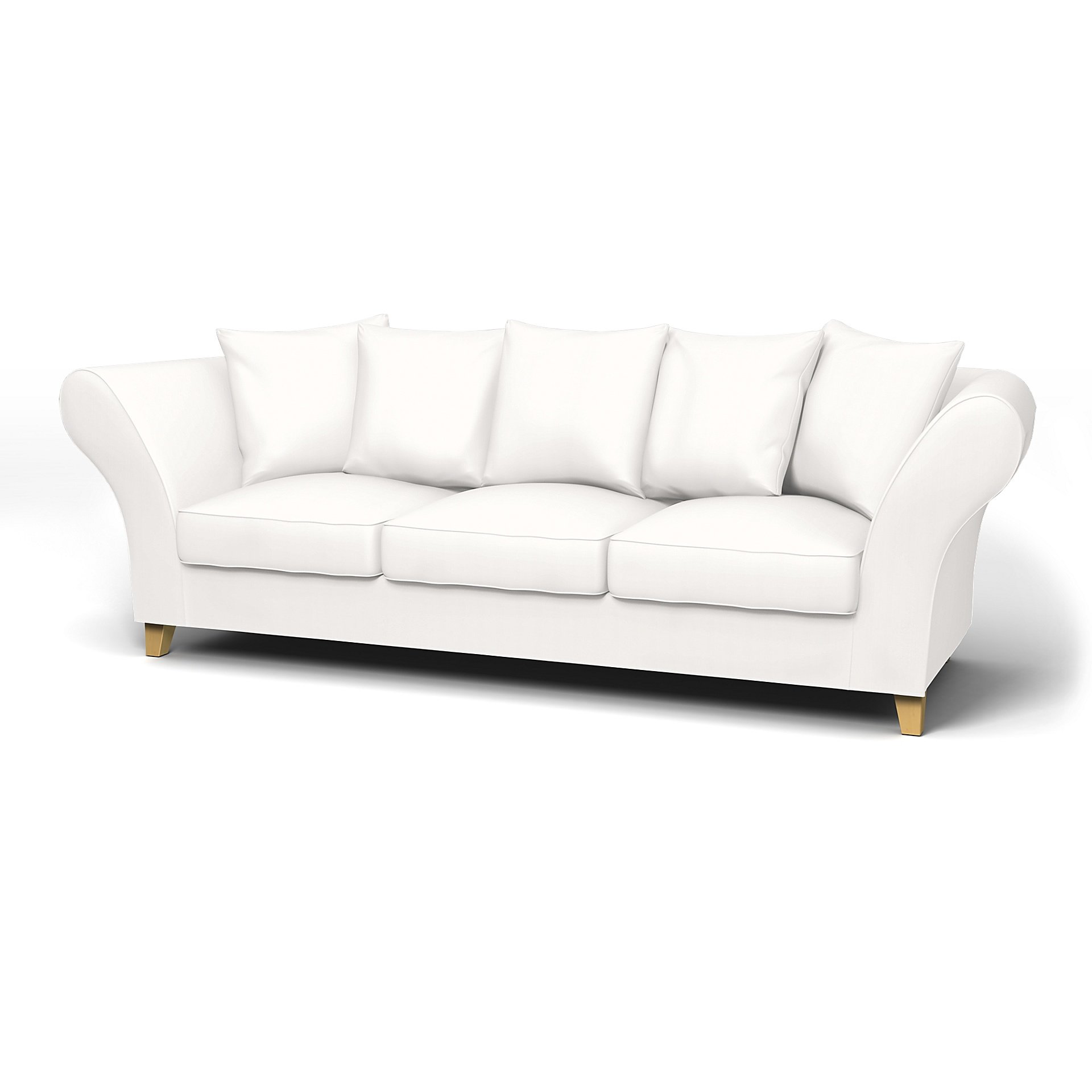 IKEA - Backa 3.5 Seater Sofa Cover, Soft White, Linen - Bemz