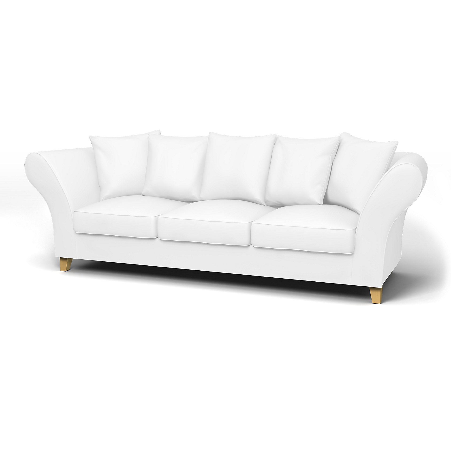 IKEA - Backa 3.5 Seater Sofa Cover, Absolute White, Linen - Bemz