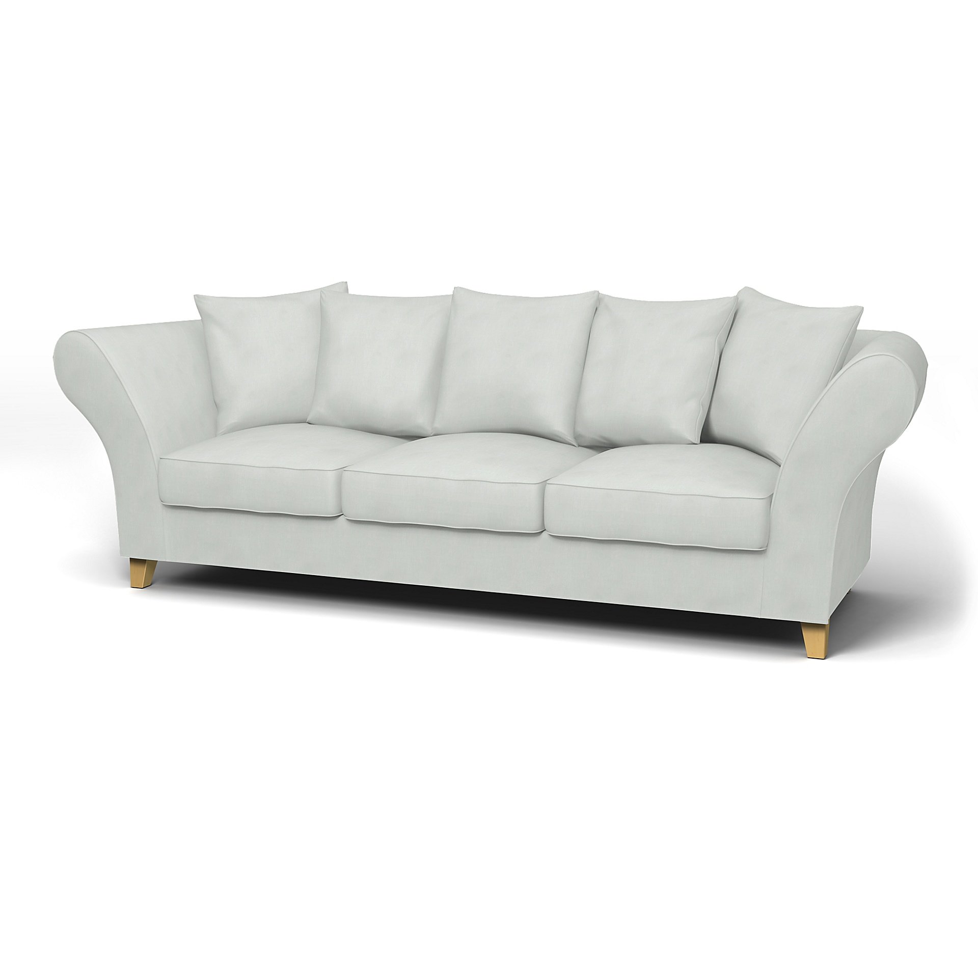 IKEA - Backa 3.5 Seater Sofa Cover, Silver Grey, Linen - Bemz
