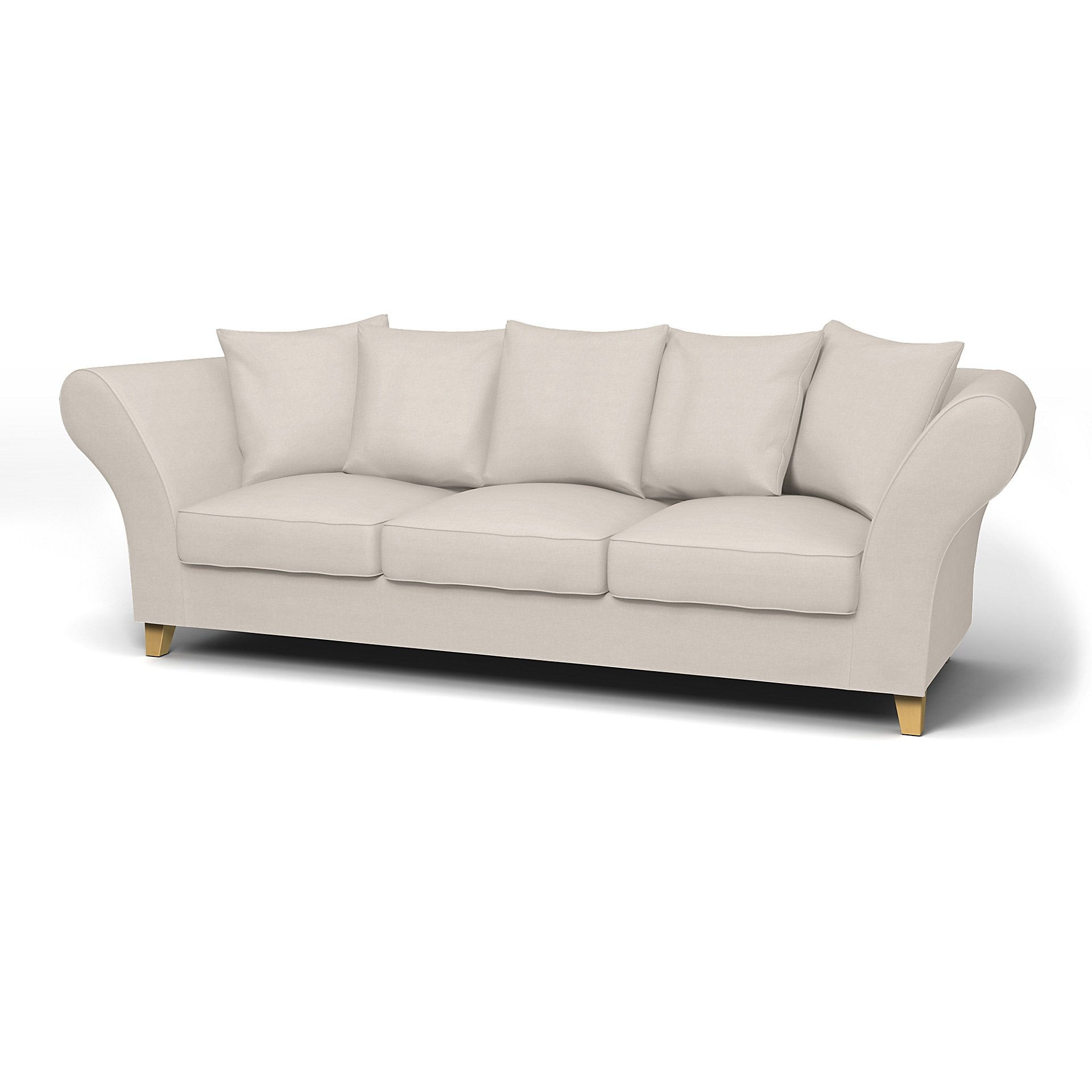 IKEA - Backa 3.5 Seater Sofa Cover, Chalk, Linen - Bemz