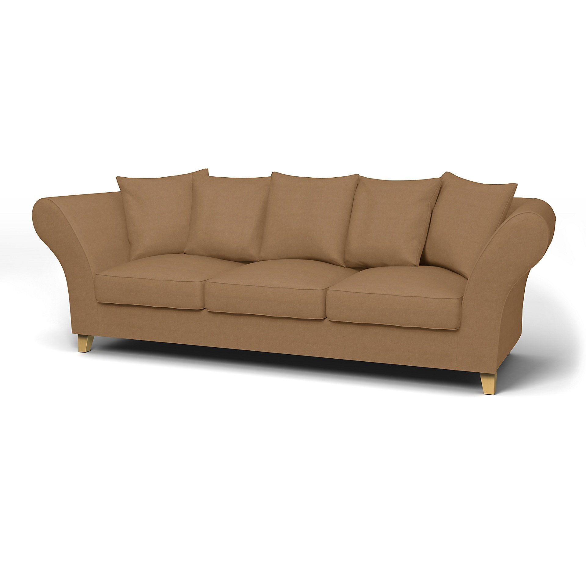 IKEA - Backa 3.5 Seater Sofa Cover, Nougat, Linen - Bemz