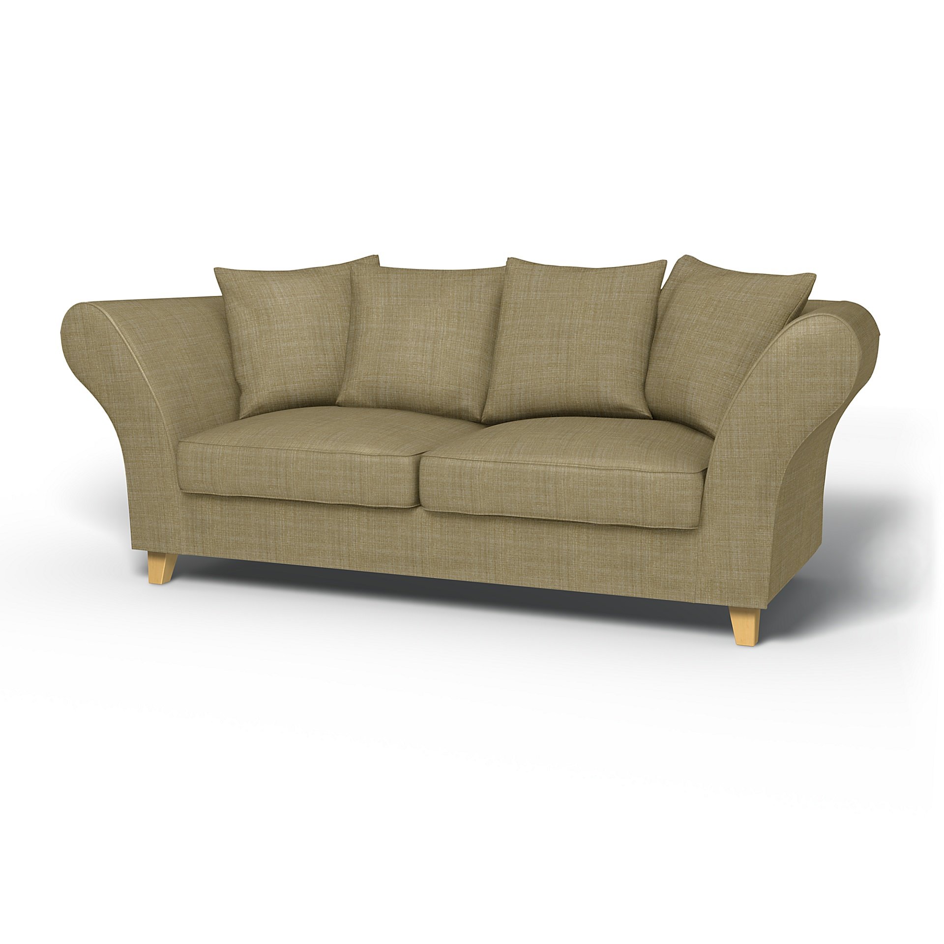IKEA - Backa 2.5 Seater Sofa Cover, Dusty Yellow, Boucle & Texture - Bemz
