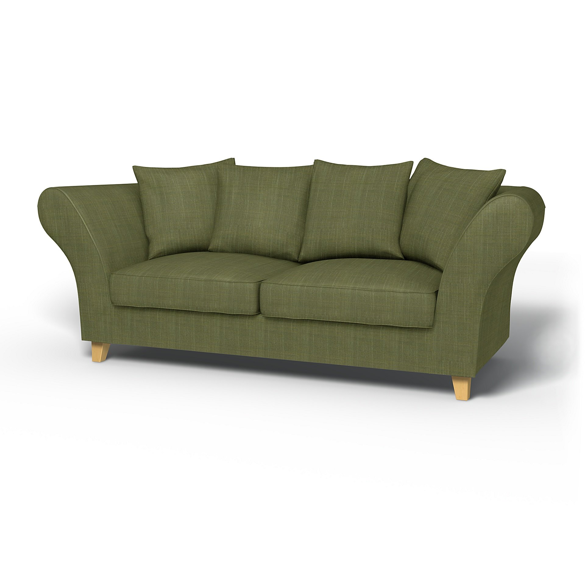 IKEA - Backa 2.5 Seater Sofa Cover, Moss Green, Boucle & Texture - Bemz