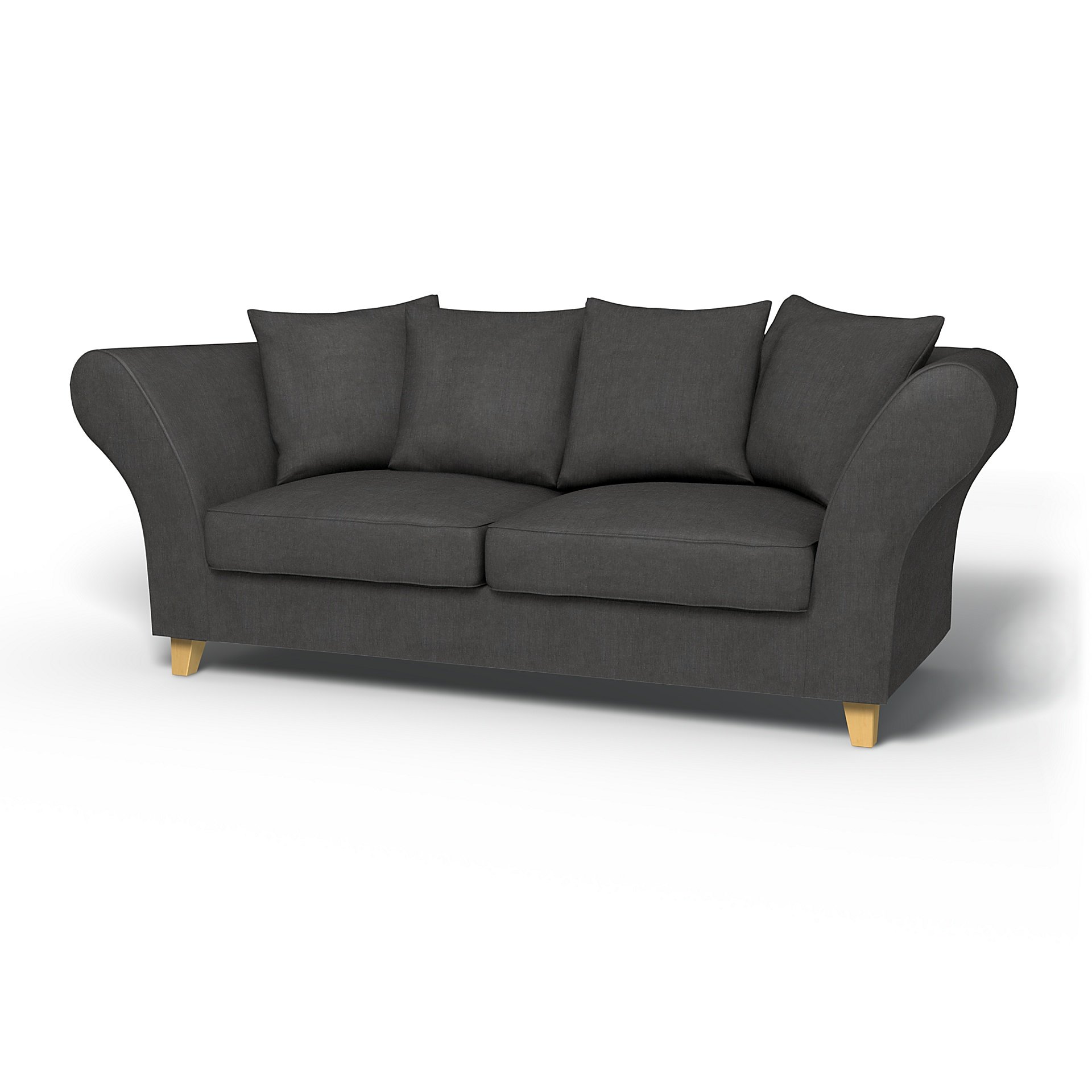 IKEA - Backa 2.5 Seater Sofa Cover, Espresso, Linen - Bemz