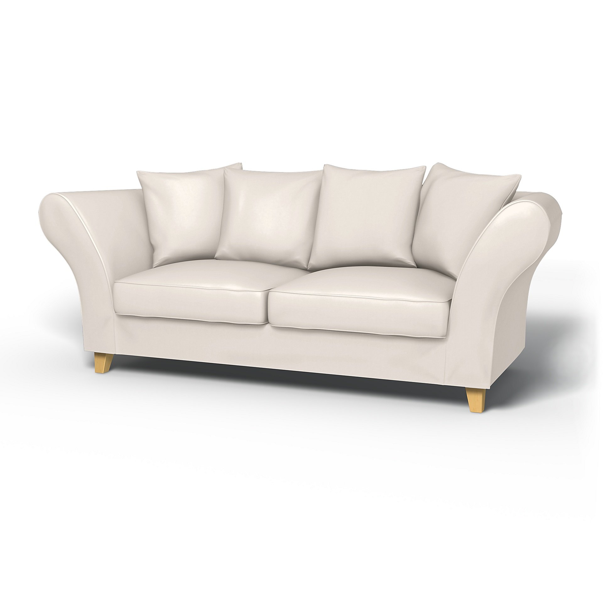 IKEA - Backa 2.5 Seater Sofa Cover, Soft White, Cotton - Bemz