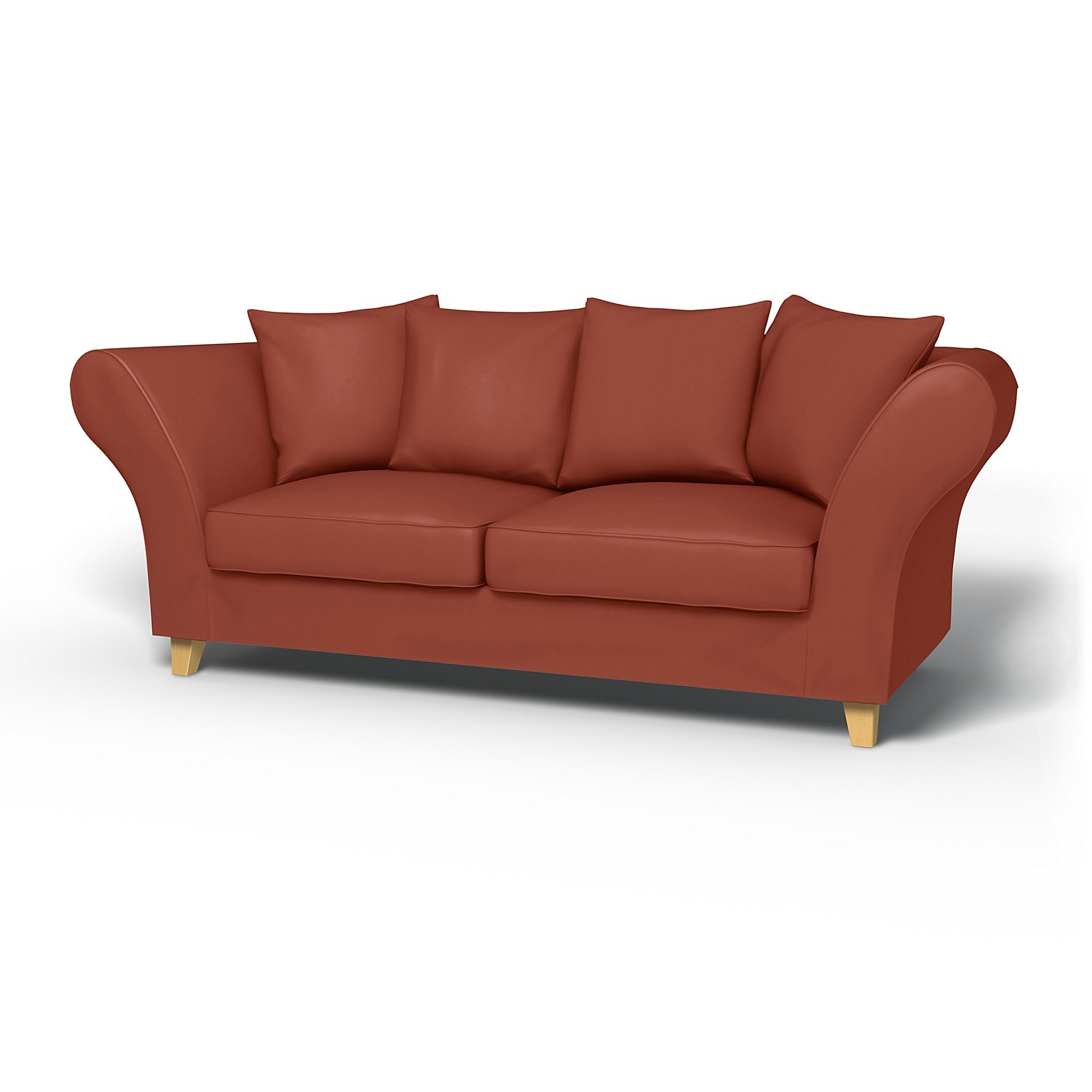 IKEA - Backa 2.5 Seater Sofa Cover, Burnt Orange, Cotton - Bemz