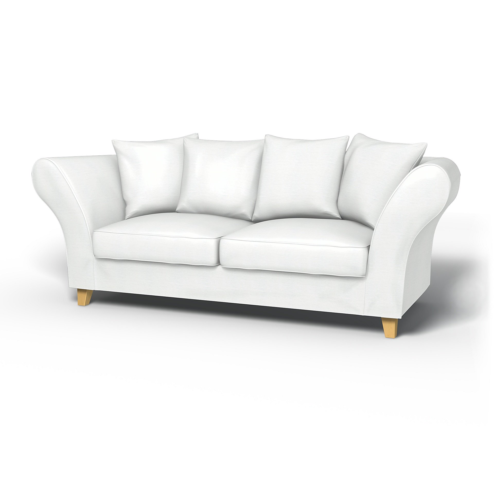 IKEA - Backa 2.5 Seater Sofa Cover, White, Linen - Bemz