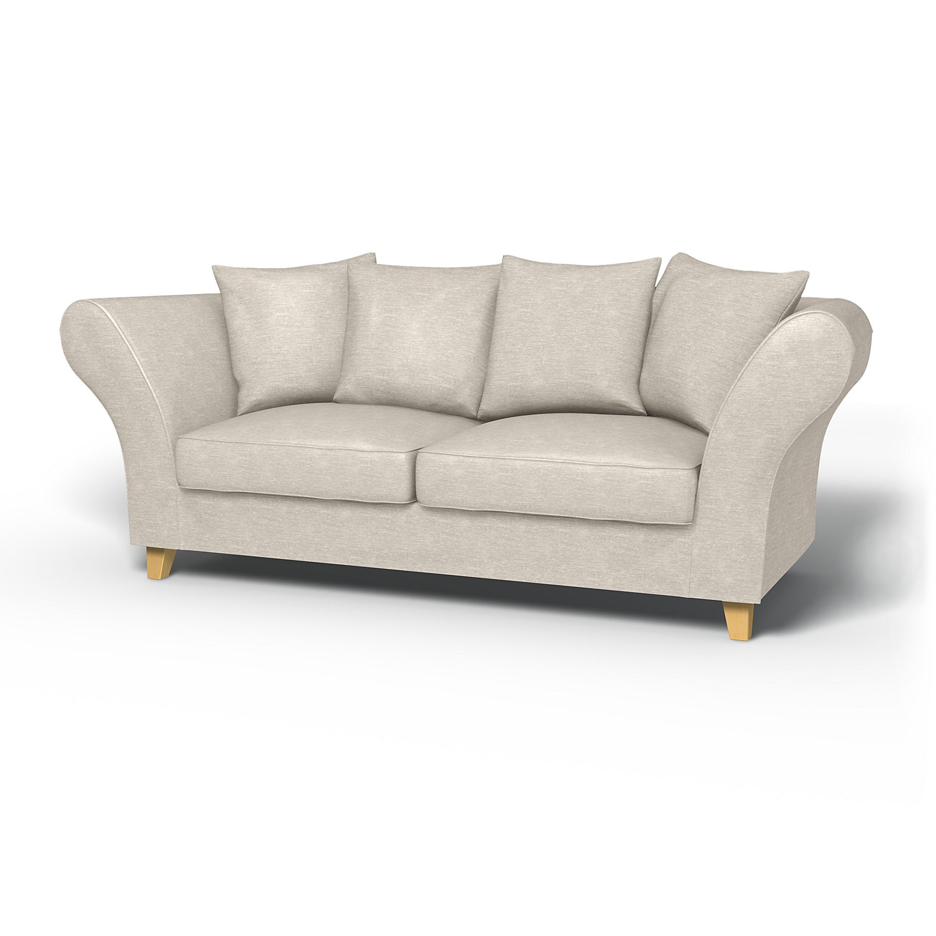 IKEA - Backa 2.5 Seater Sofa Cover, Natural White, Velvet - Bemz
