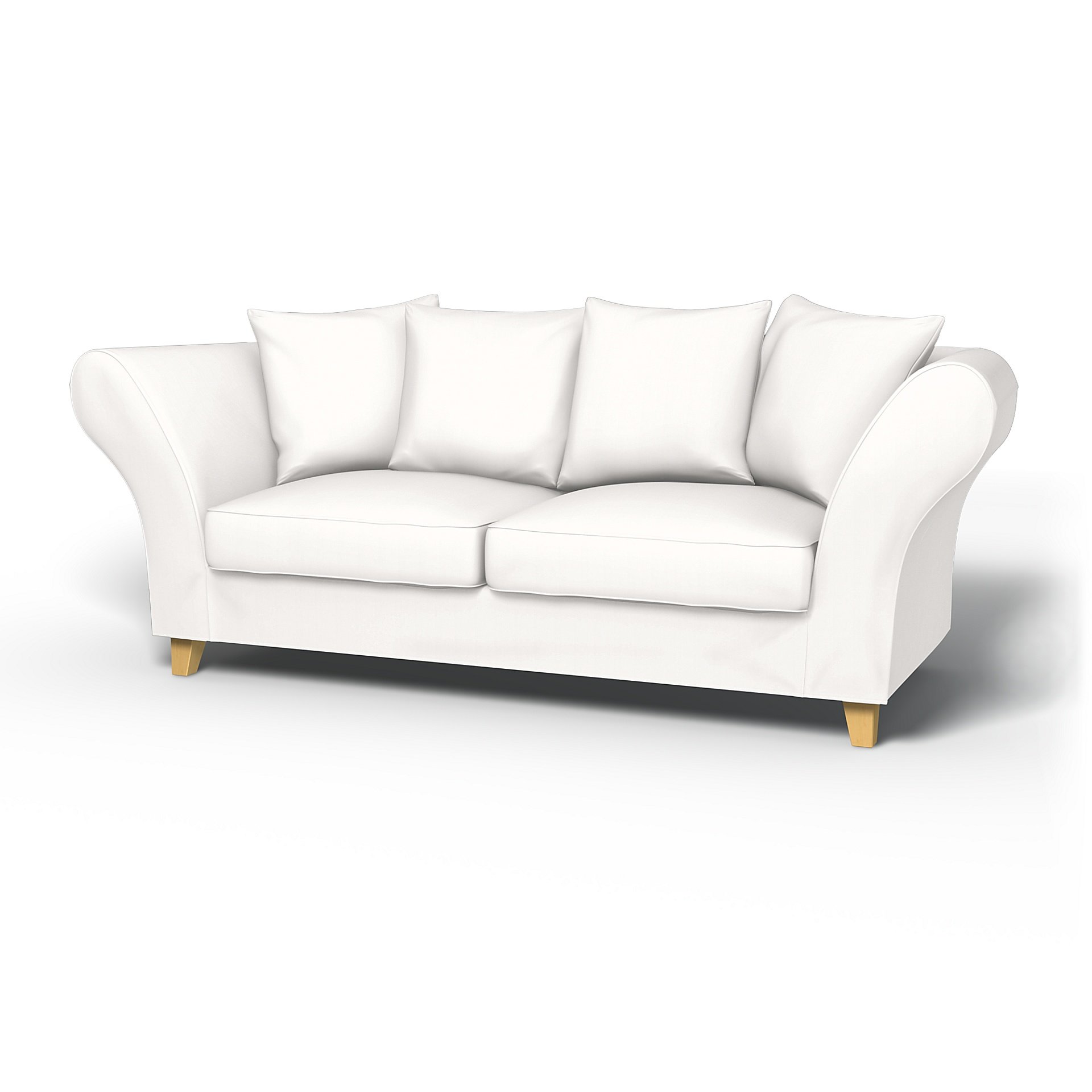 IKEA - Backa 2.5 Seater Sofa Cover, Soft White, Linen - Bemz