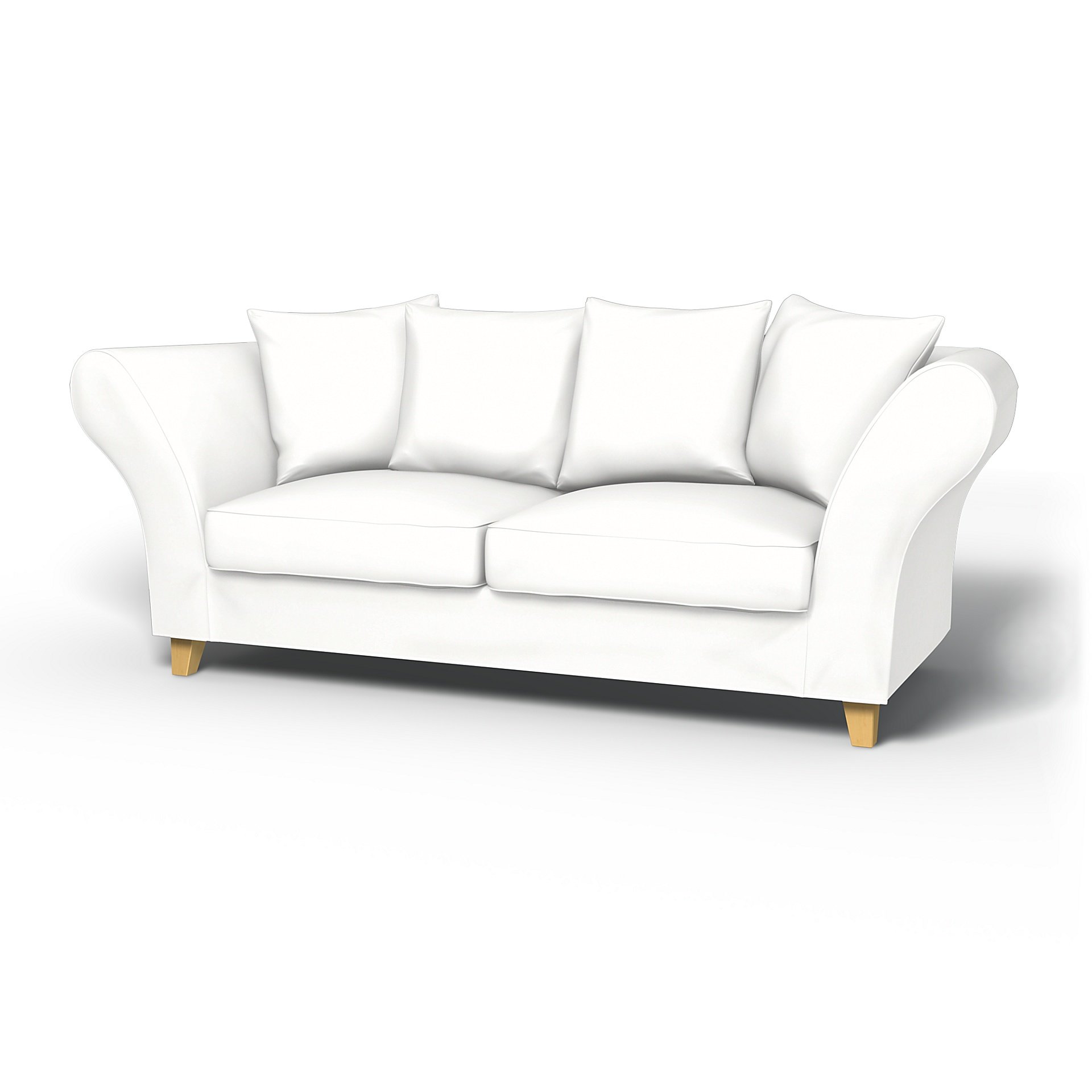 IKEA - Backa 2.5 Seater Sofa Cover, Absolute White, Linen - Bemz