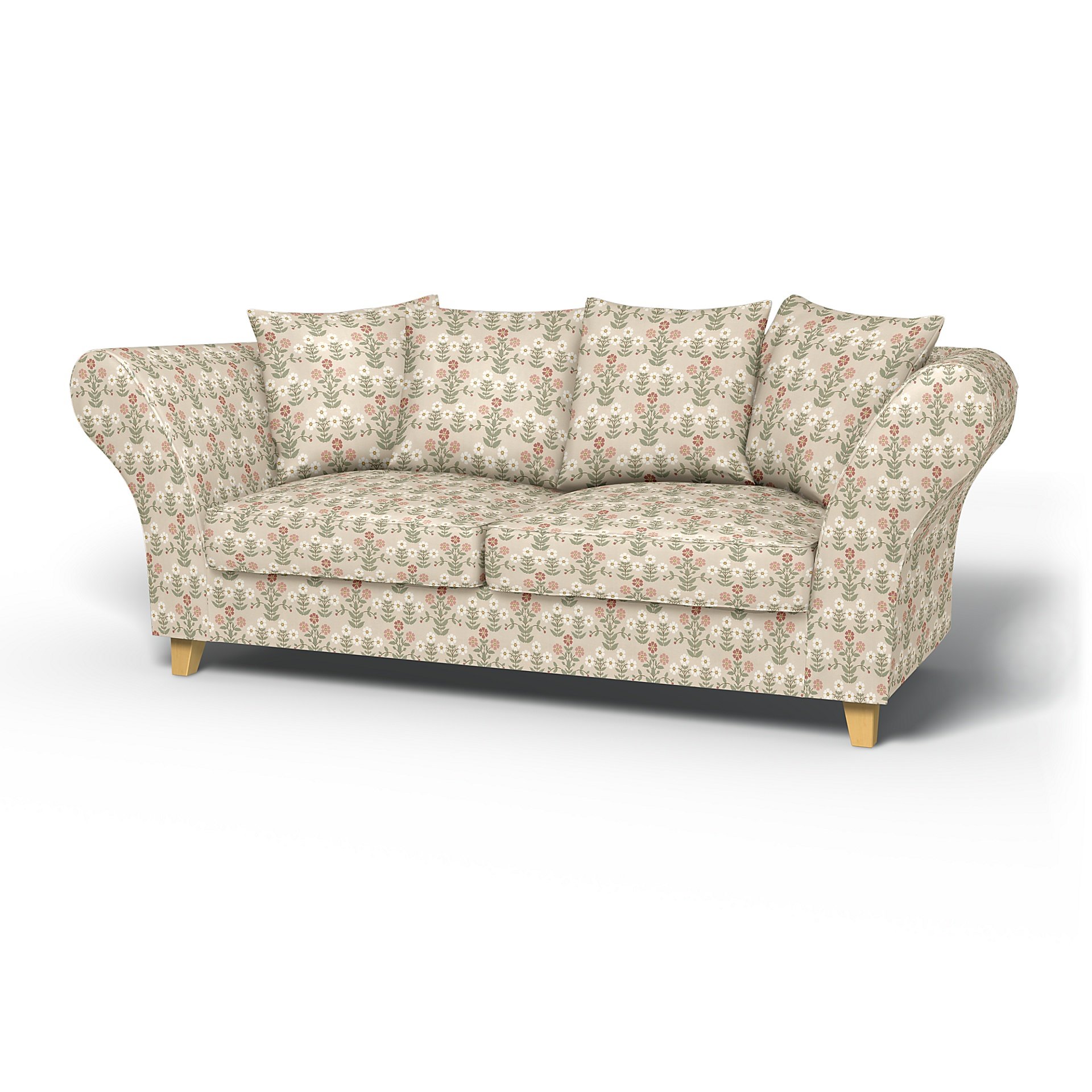 IKEA - Backa 2.5 Seater Sofa Cover, Pink Sippor, BEMZ x BORASTAPETER COLLECTION - Bemz