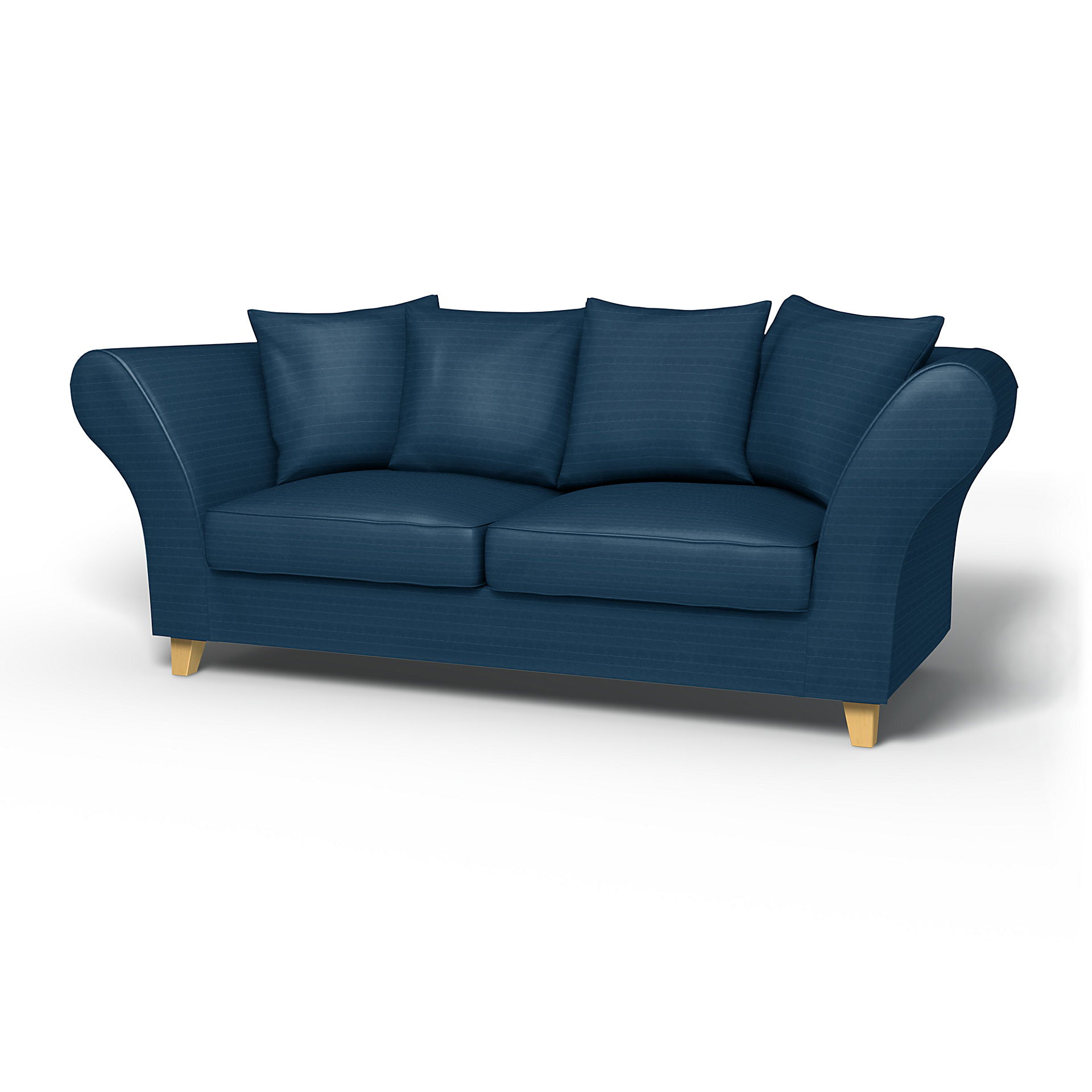 IKEA - Backa 2.5 Seater Sofa Cover, Denim Blue, Velvet - Bemz