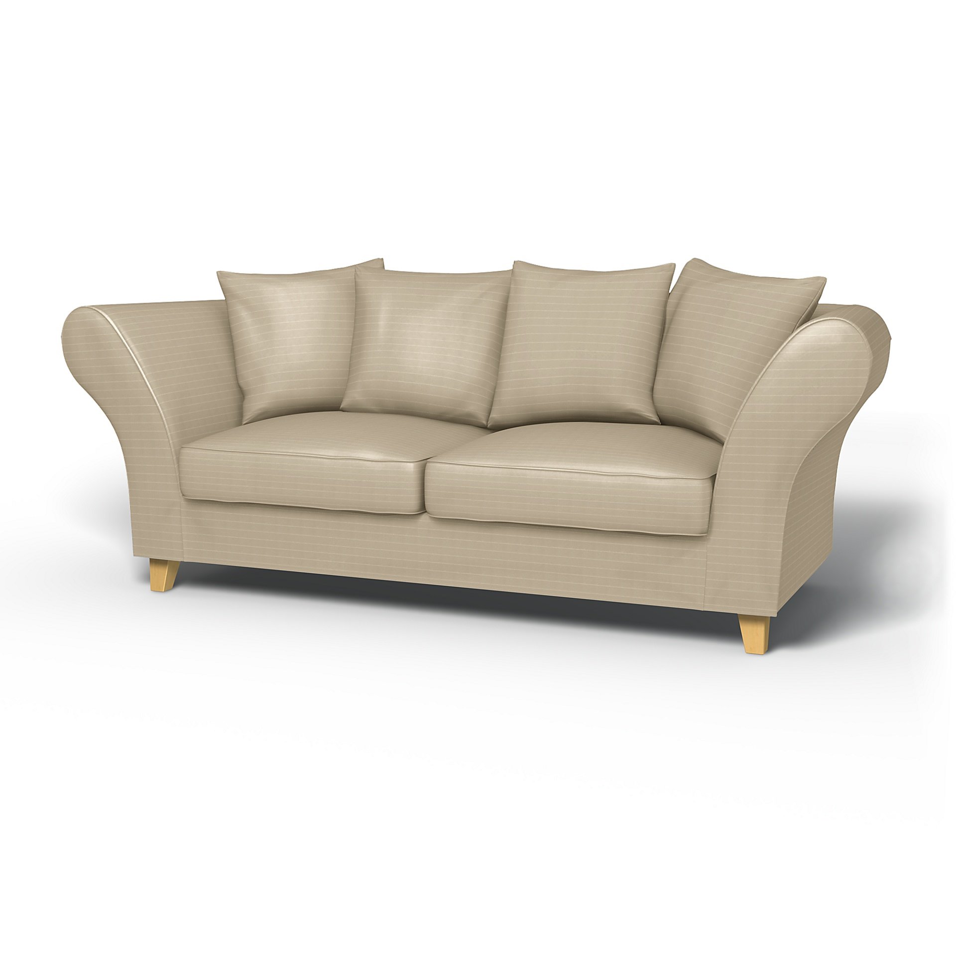 IKEA - Backa 2.5 Seater Sofa Cover, Oyster, Velvet - Bemz