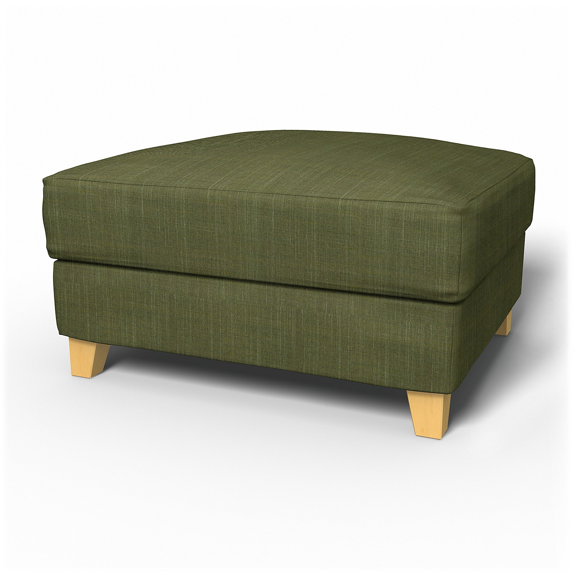 IKEA - Backa Footstool Cover, Moss Green, Boucle & Texture - Bemz