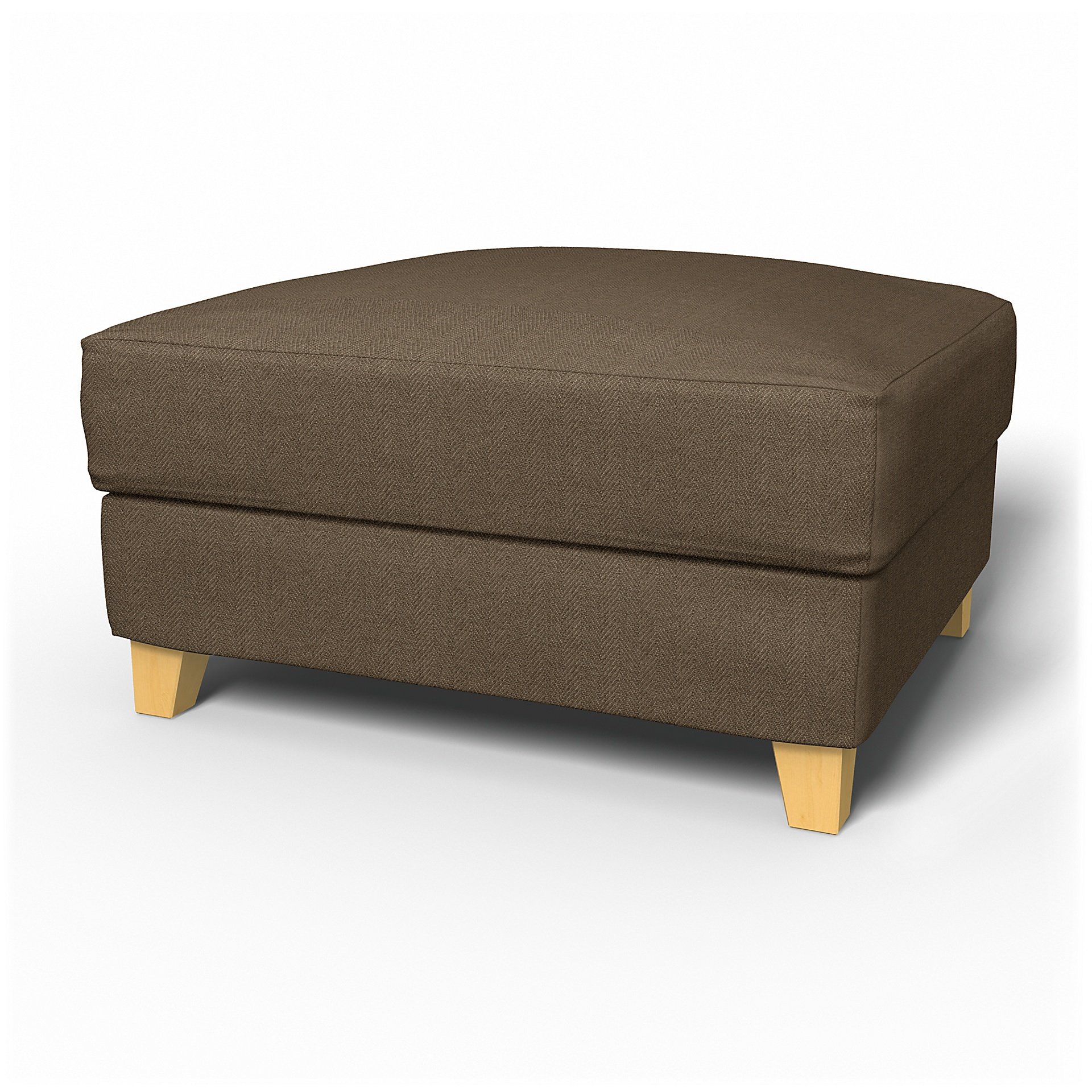 IKEA - Backa Footstool Cover, Dark Taupe, Boucle & Texture - Bemz