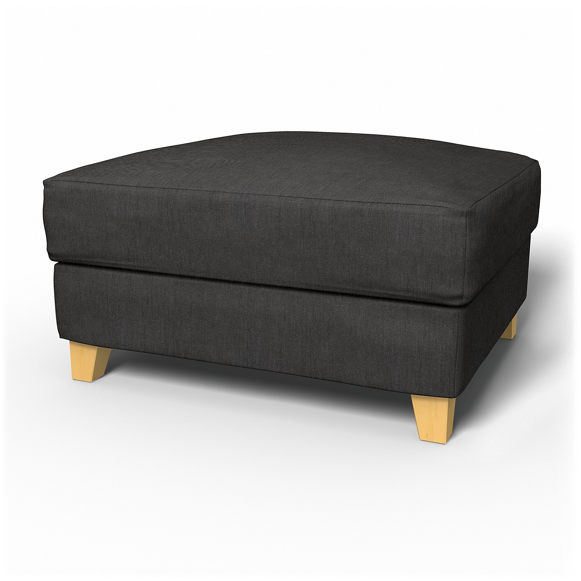 IKEA - Backa Footstool Cover, Espresso, Linen - Bemz