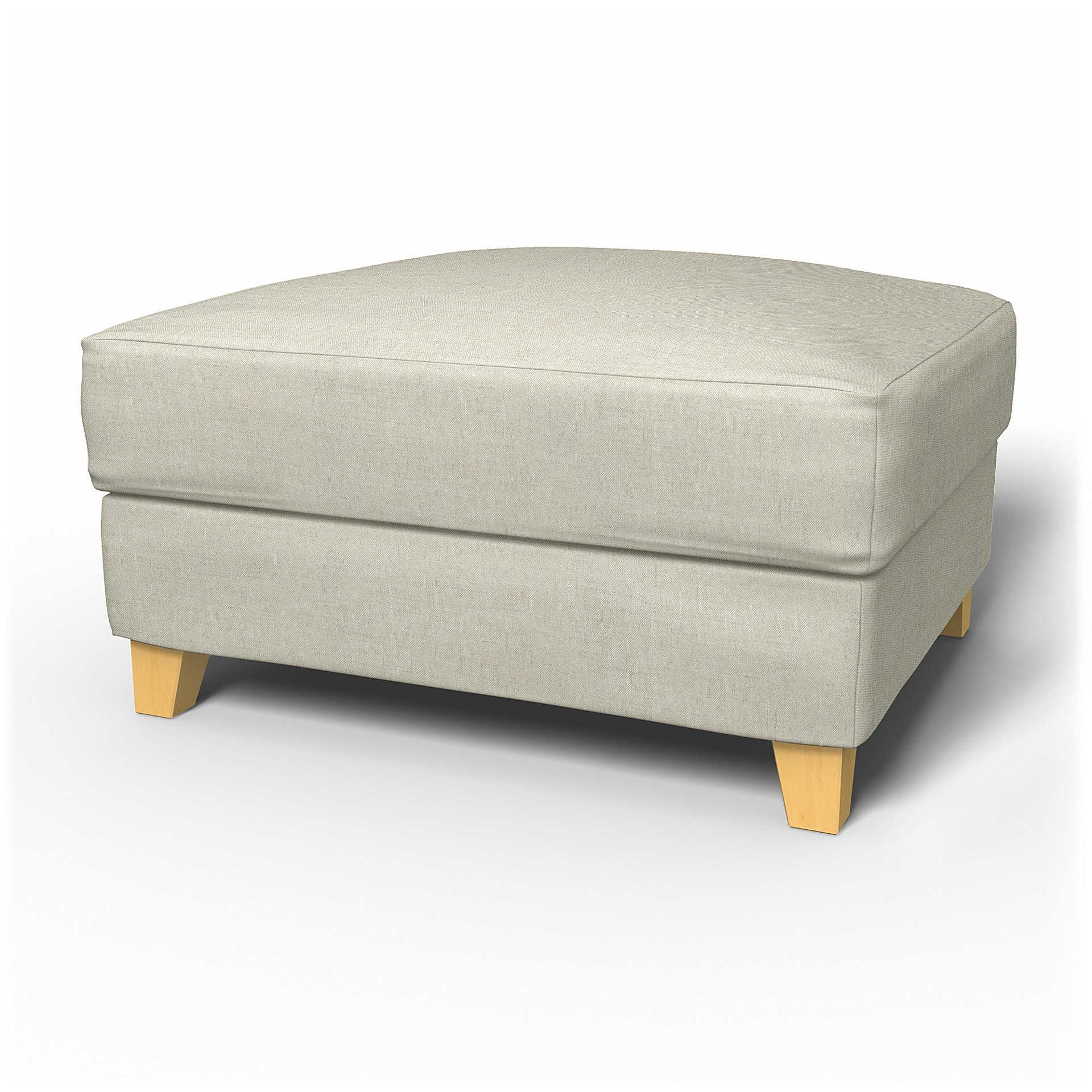 IKEA - Backa Footstool Cover, Natural, Linen - Bemz