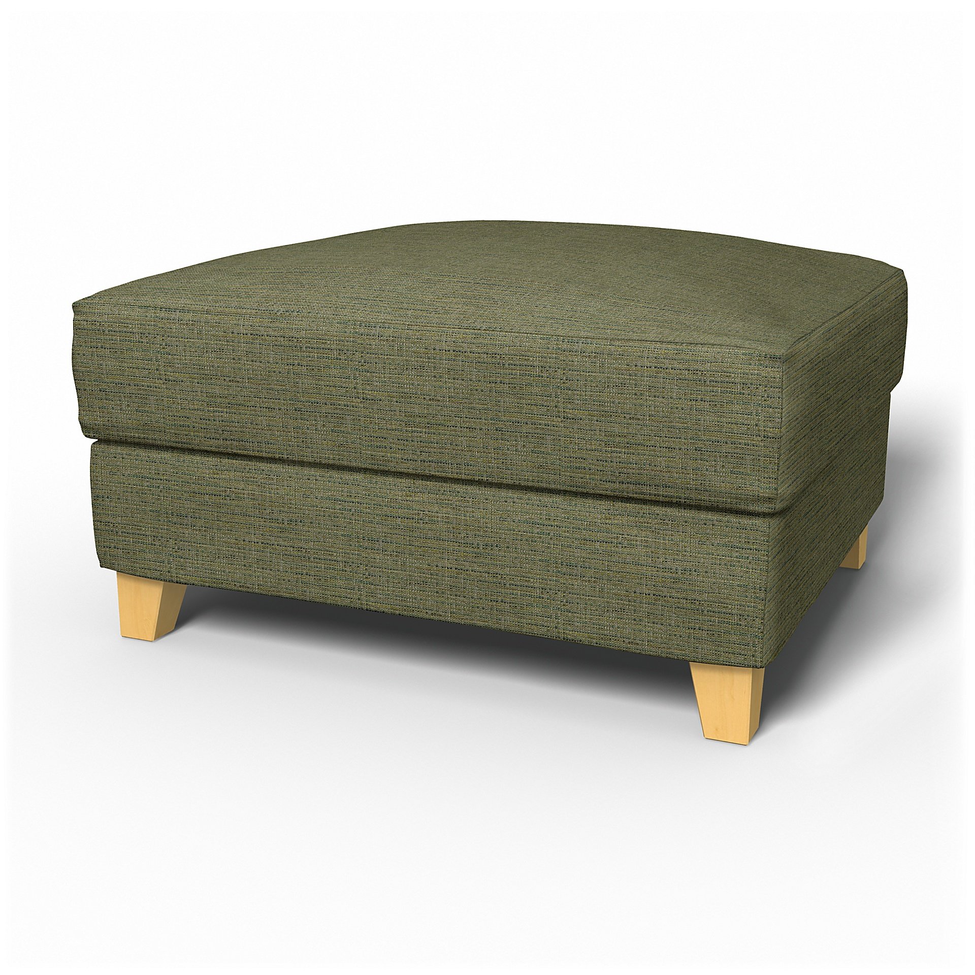 IKEA - Backa Footstool Cover, Meadow Green, Boucle & Texture - Bemz