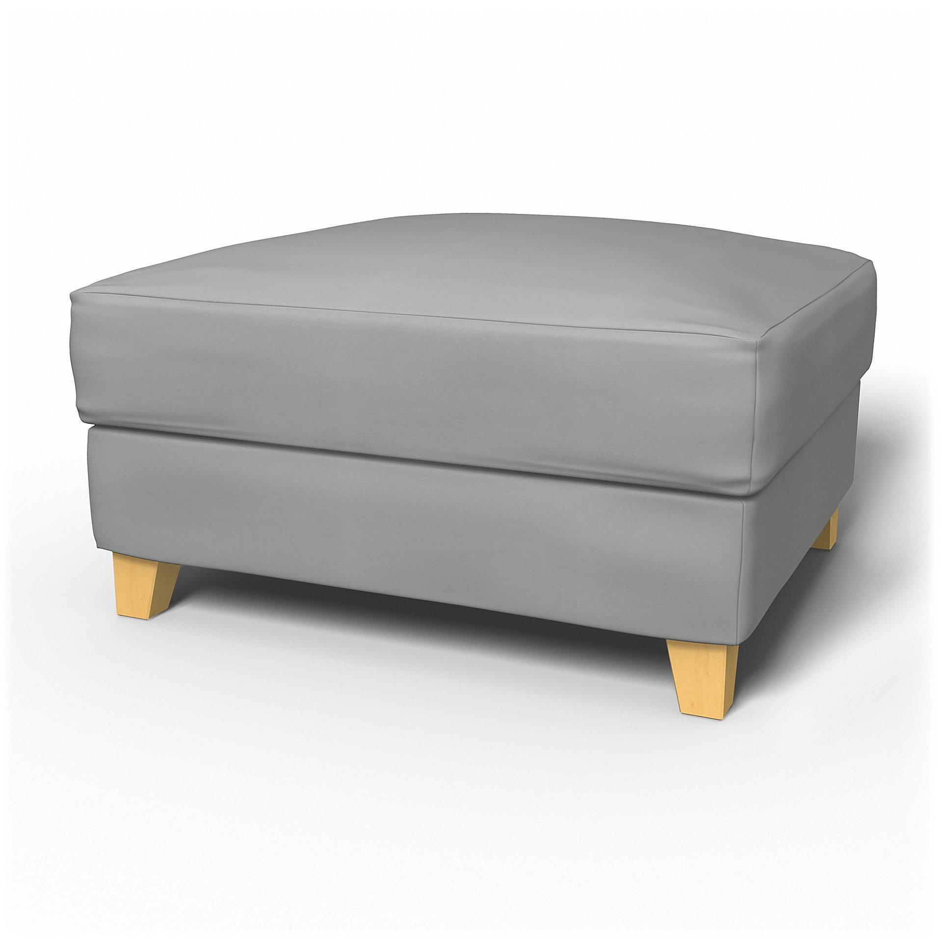 IKEA - Backa Footstool Cover, Silver Grey, Cotton - Bemz