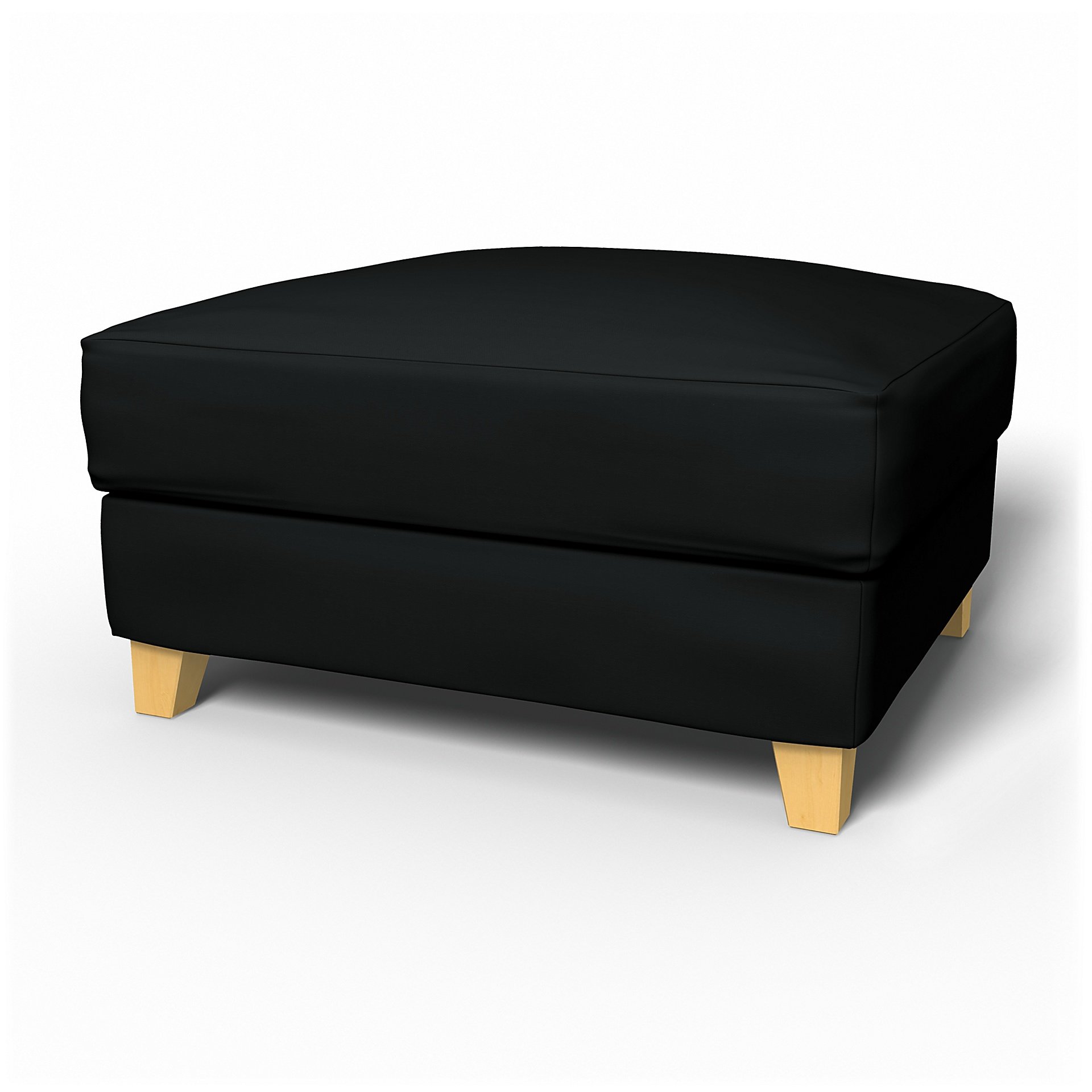IKEA - Backa Footstool Cover, Jet Black, Cotton - Bemz