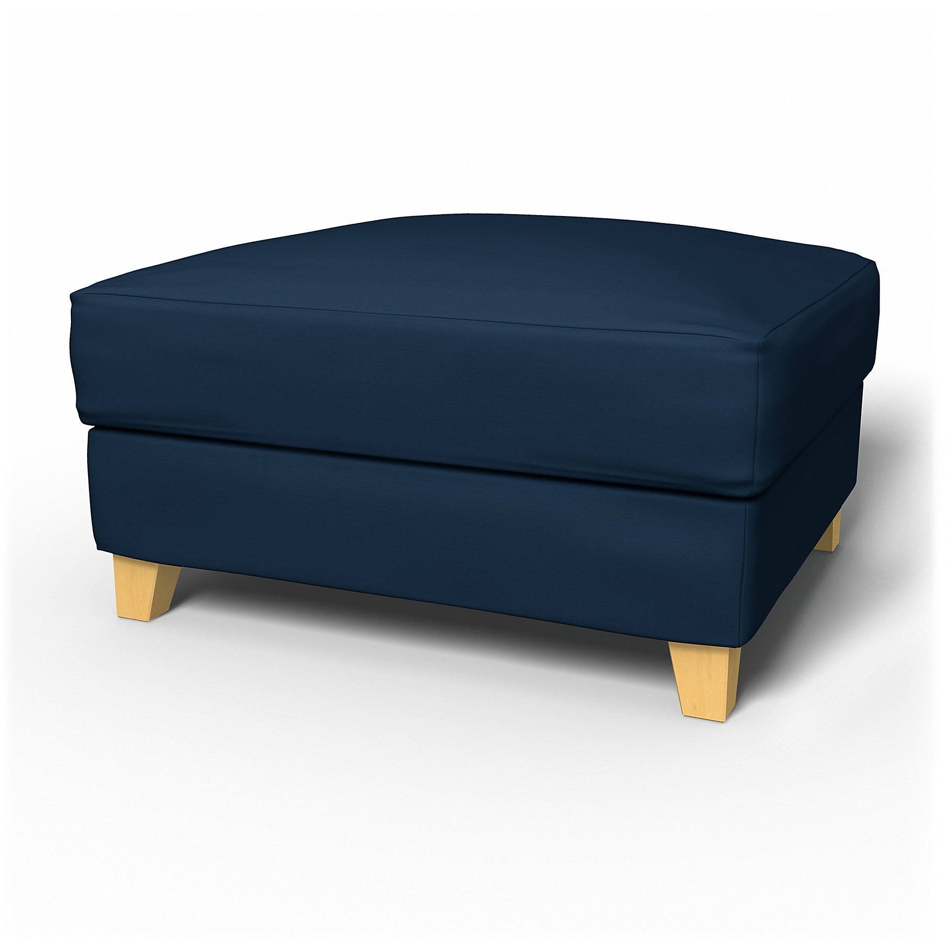 IKEA - Backa Footstool Cover, Deep Navy Blue, Cotton - Bemz