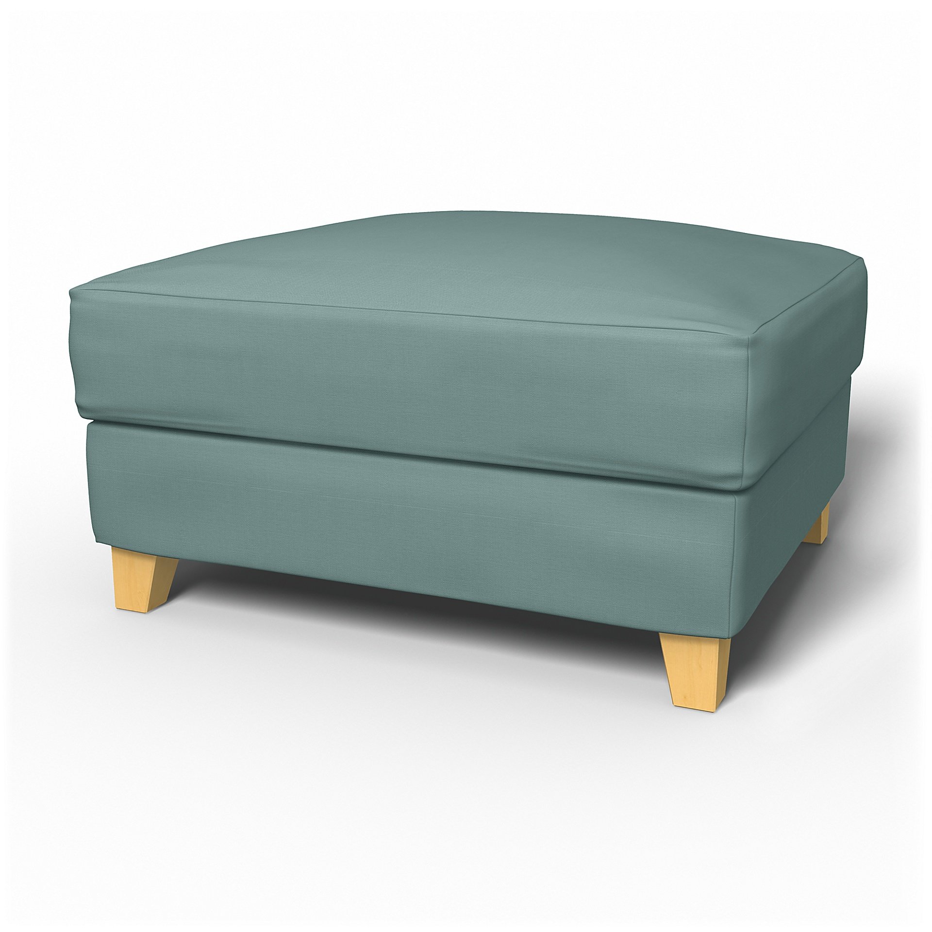 IKEA - Backa Footstool Cover, Mineral Blue, Cotton - Bemz