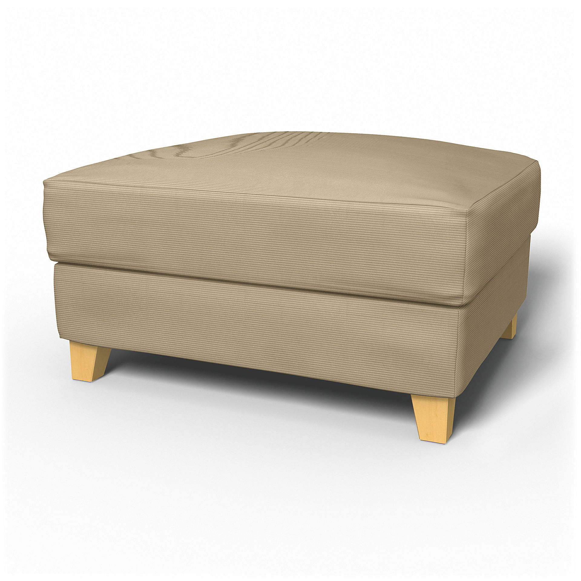 IKEA - Backa Footstool Cover, Oyster Grey, Corduroy - Bemz