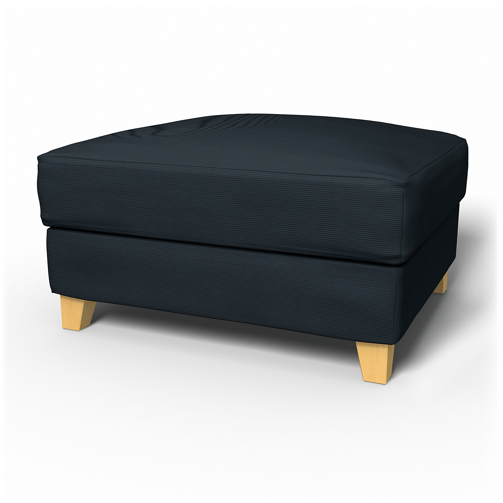 IKEA - Backa Footstool Cover, Orion Blue, Corduroy - Bemz