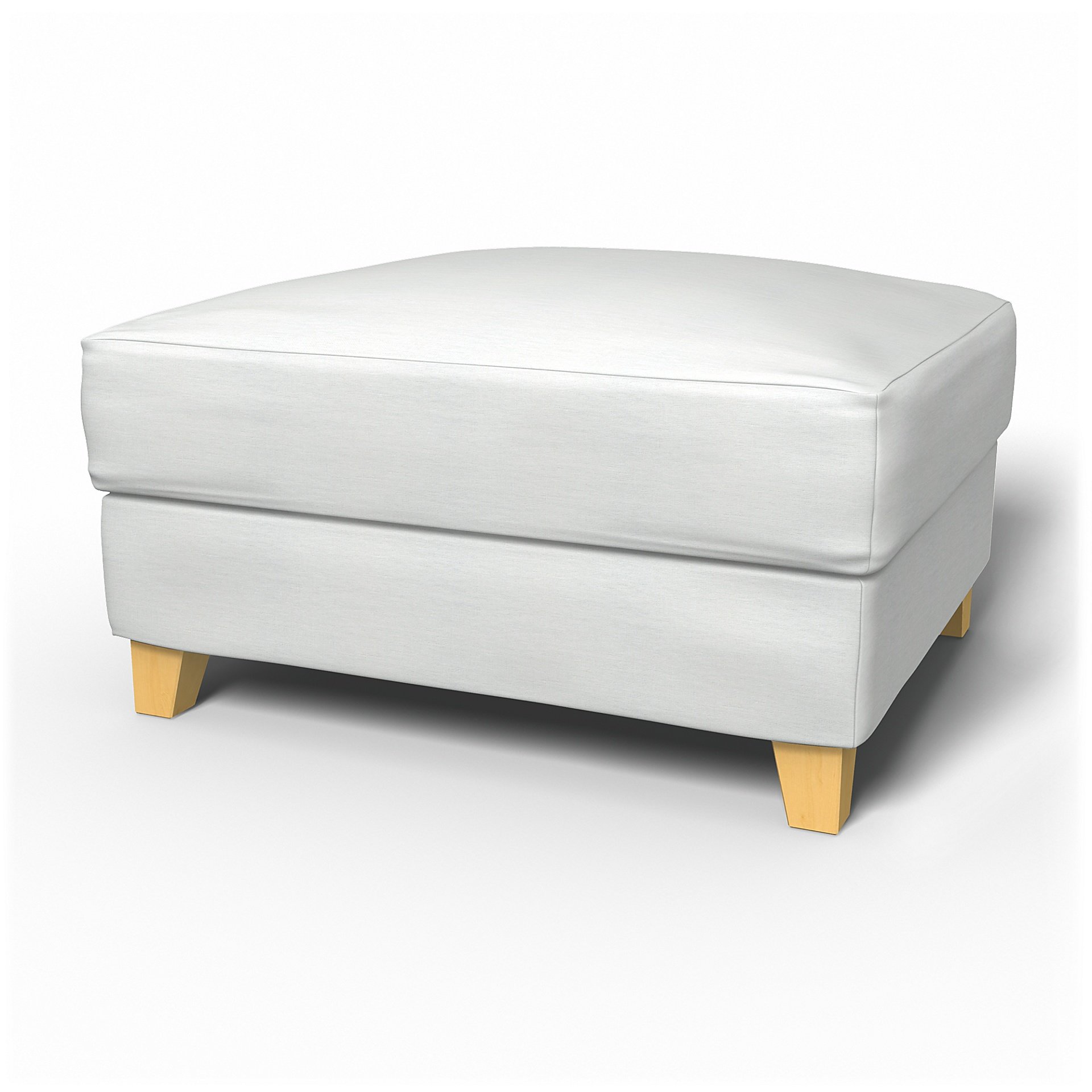 IKEA - Backa Footstool Cover, White, Linen - Bemz