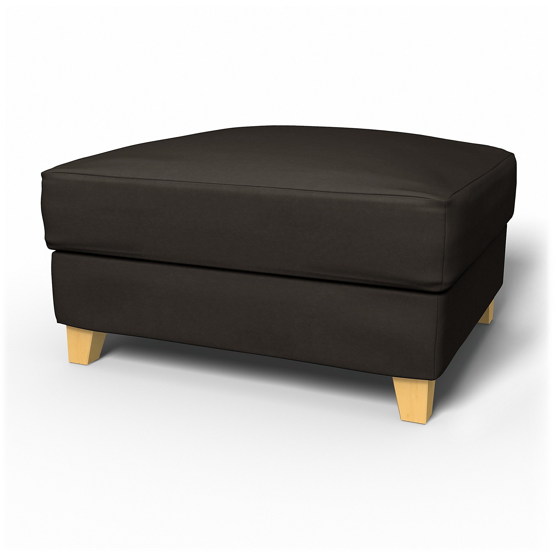 IKEA - Backa Footstool Cover, Licorice, Velvet - Bemz