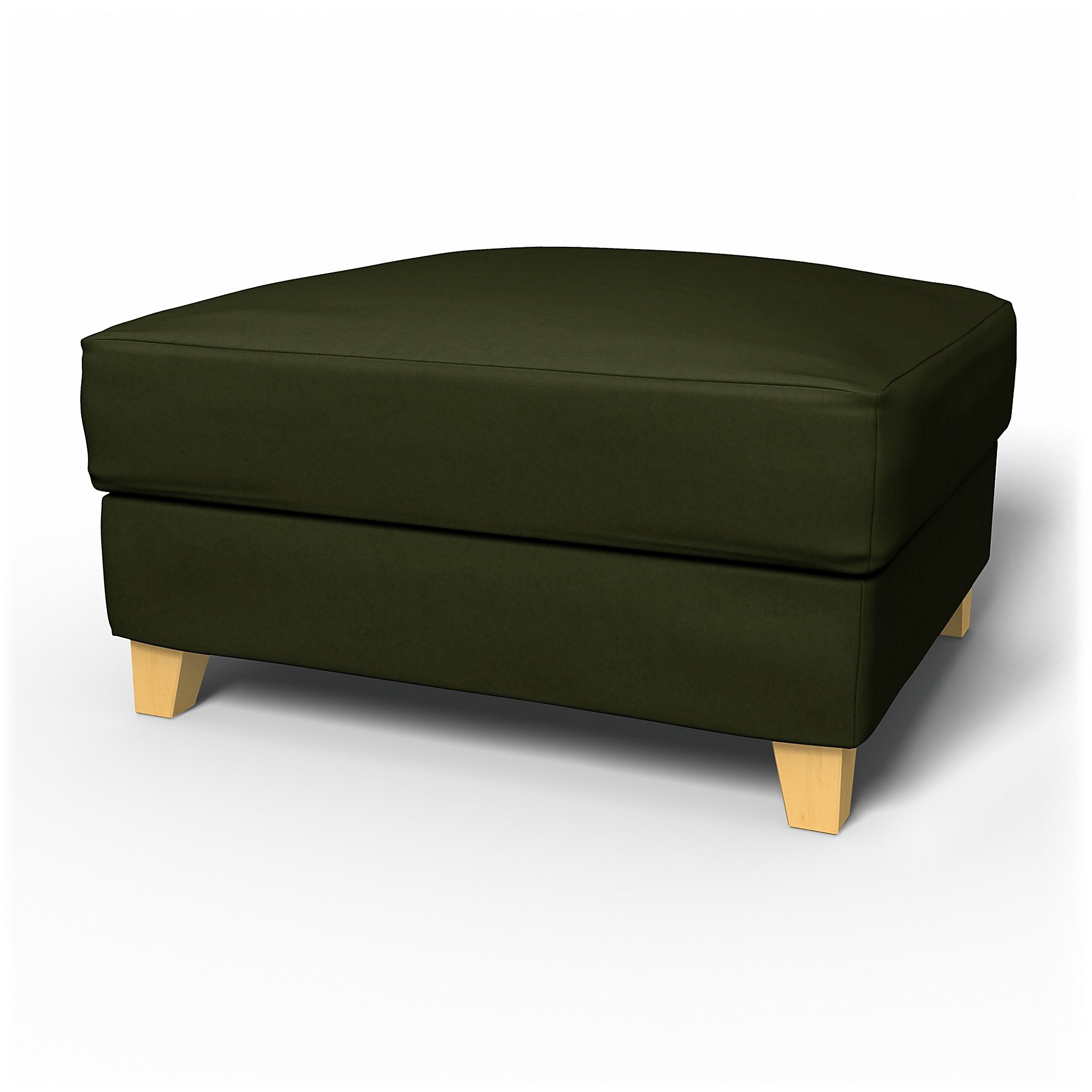 IKEA - Backa Footstool Cover, Moss, Velvet - Bemz