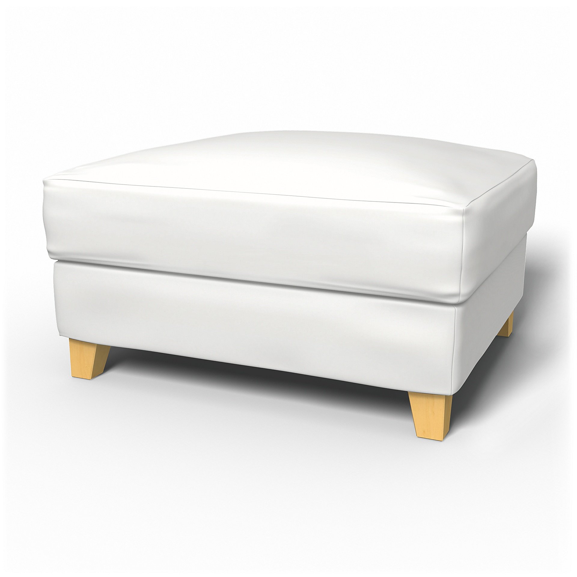 IKEA - Backa Footstool Cover, Absolute White, Linen - Bemz