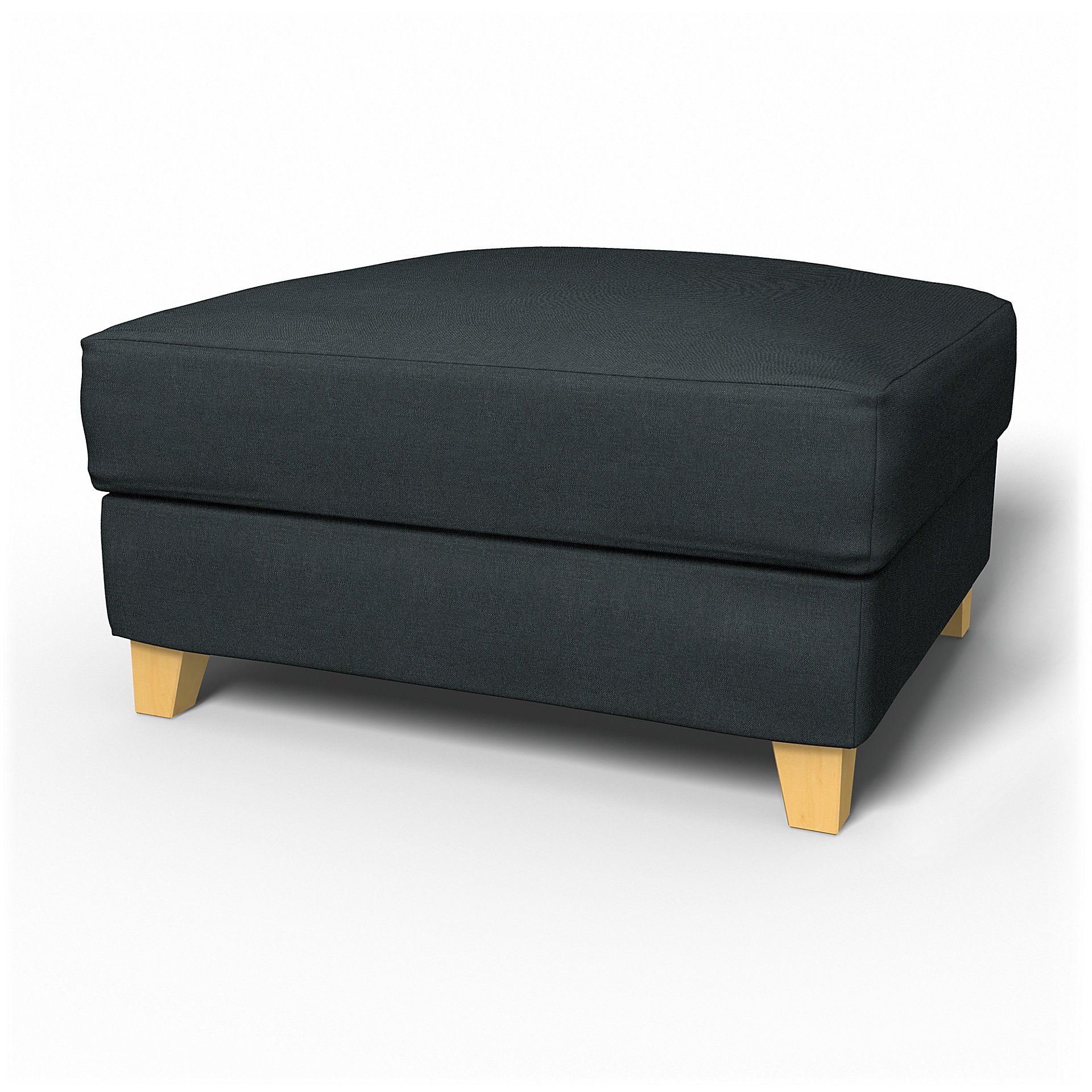 IKEA - Backa Footstool Cover, Graphite Grey, Linen - Bemz