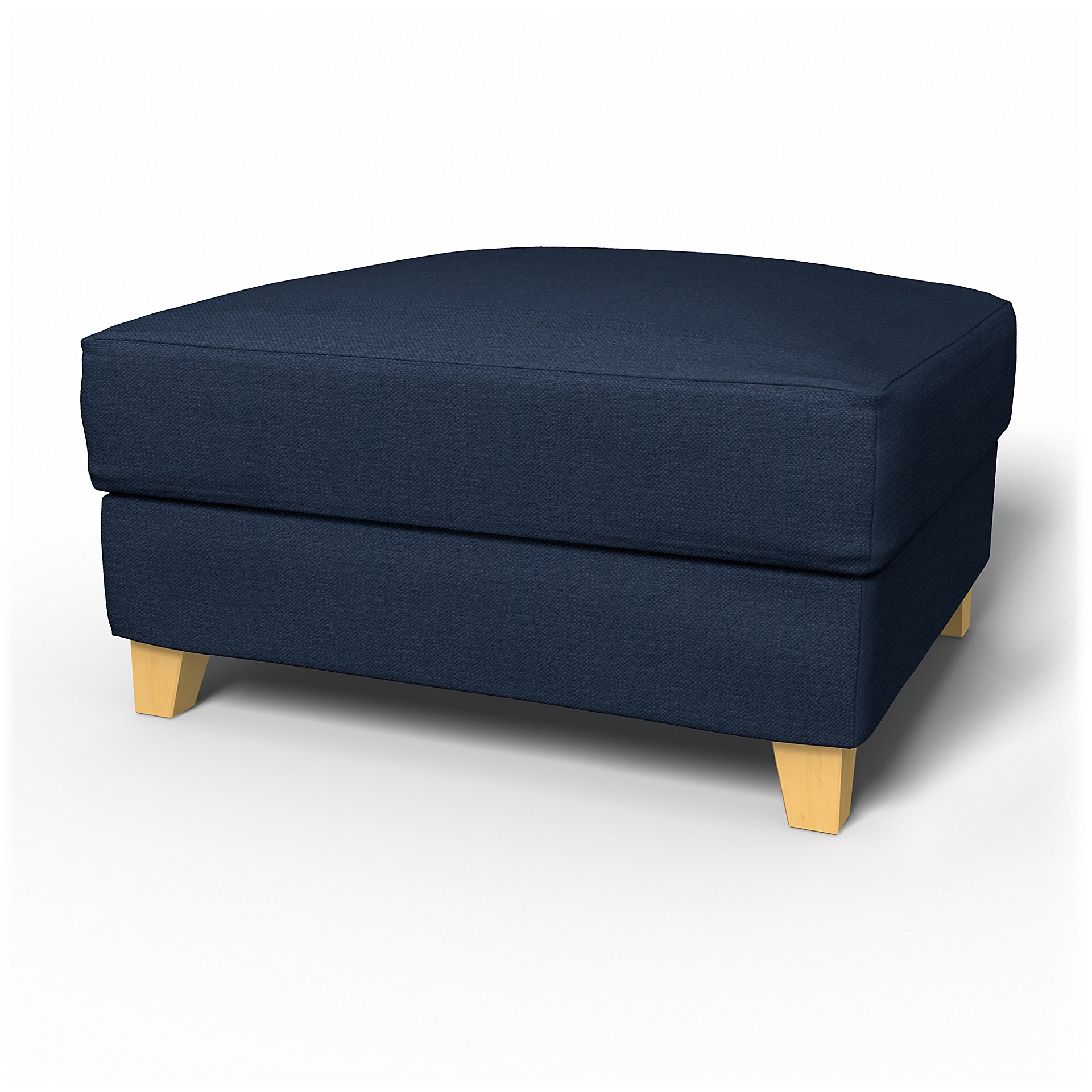 IKEA - Backa Footstool Cover, Navy Blue, Linen - Bemz