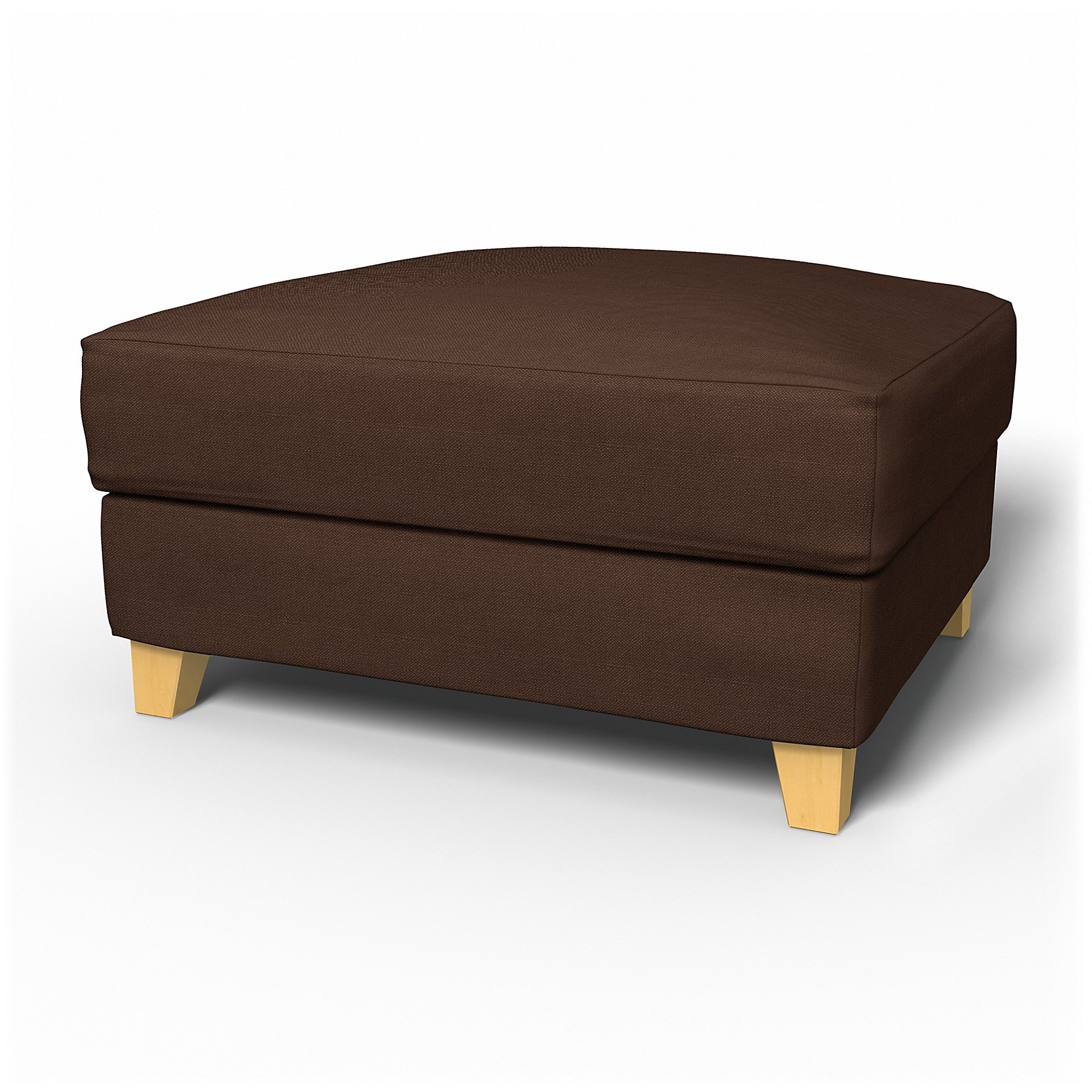 IKEA - Backa Footstool Cover, Chocolate, Linen - Bemz