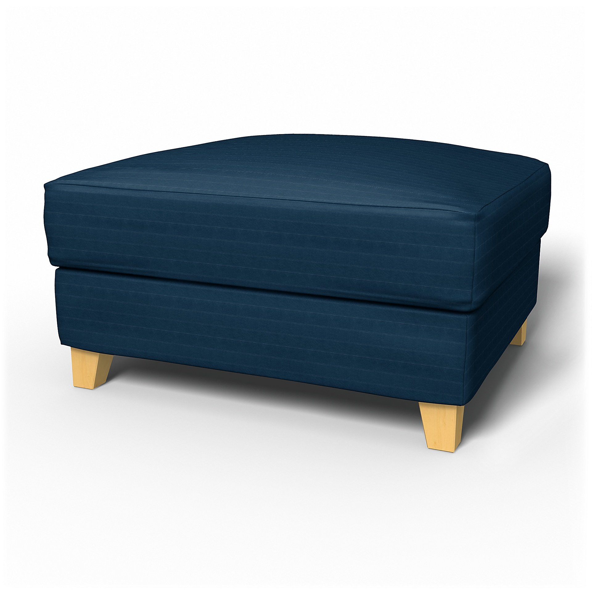 IKEA - Backa Footstool Cover, Denim Blue, Velvet - Bemz