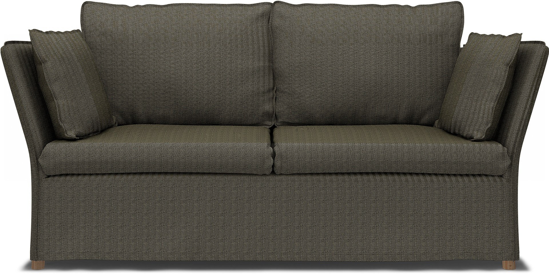 IKEA - Backsalen 2 seater sofa, Jet Black/Sand Beige, Cotton - Bemz
