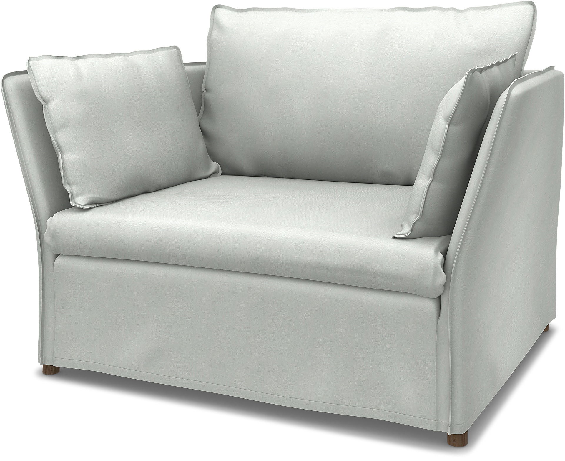 IKEA - Överdrag till Backsälen 1,5-sits fåtölj, Silver Grey, Linne - Bemz