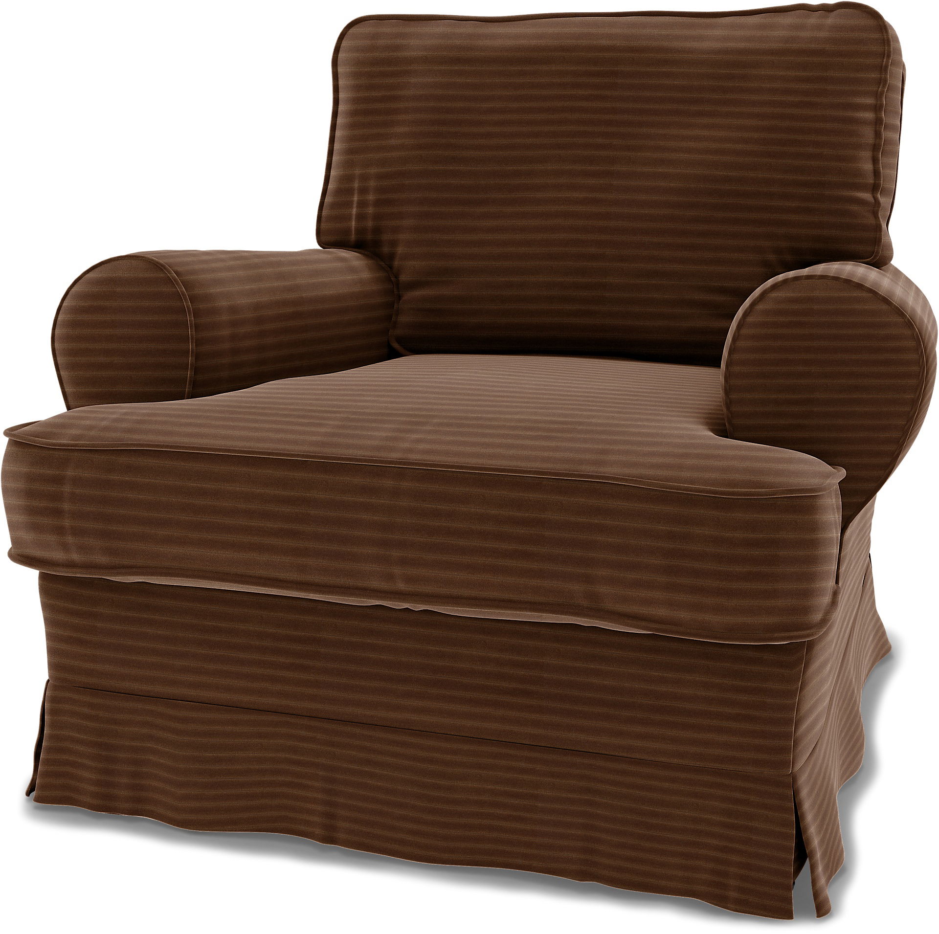 IKEA - Housse de fauteuil Barkaby, (standard modèle), Chocolate Brown, Velours Côtelé - Bemz