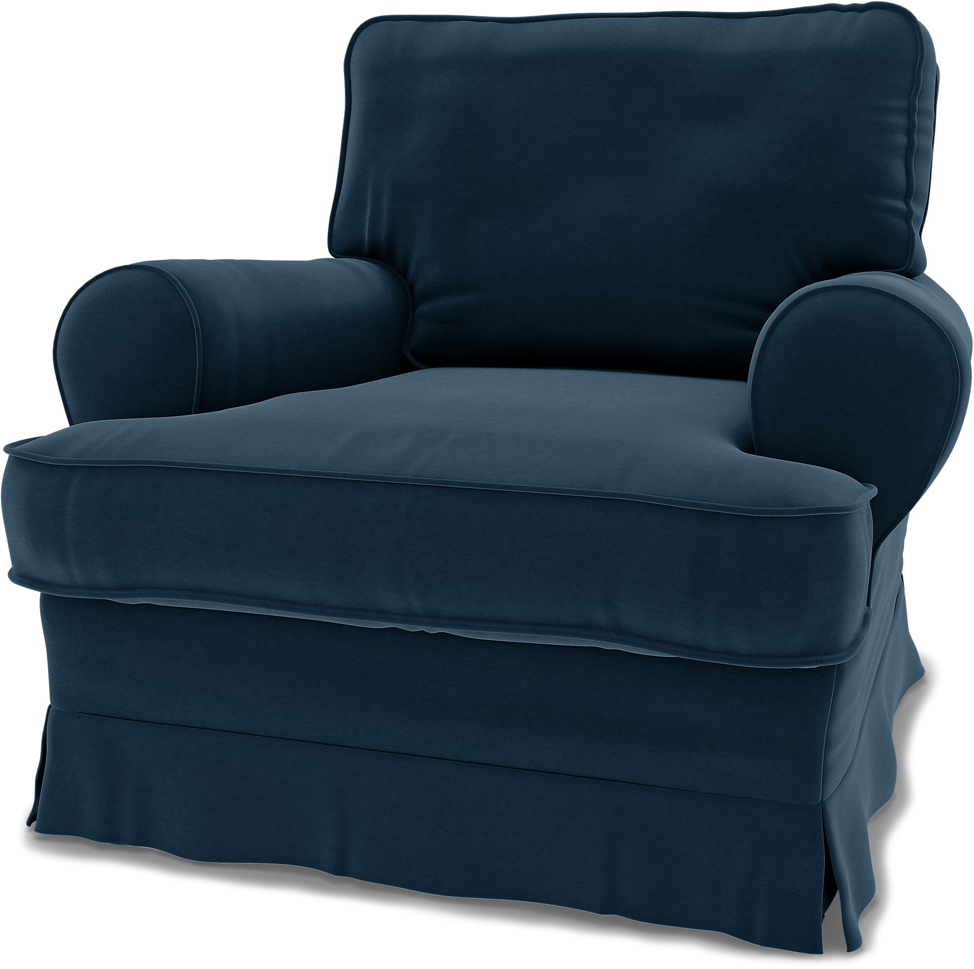 IKEA - Barkaby Armchair Cover (Standard model), Midnight, Velvet - Bemz