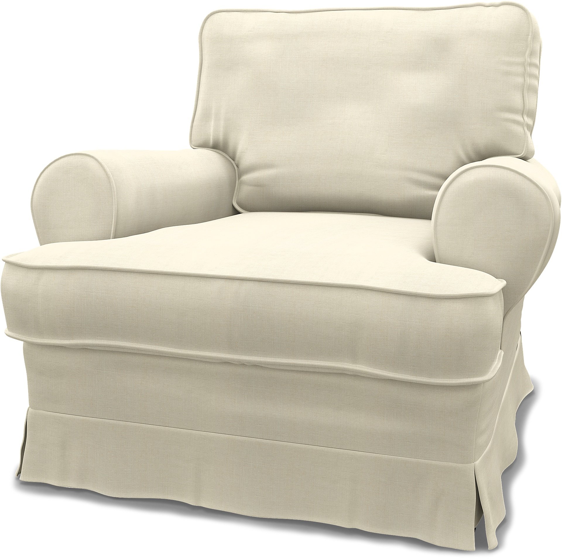 Bemz IKEA - Hoes voor fauteuil Barkaby (klein model), White, Linnen