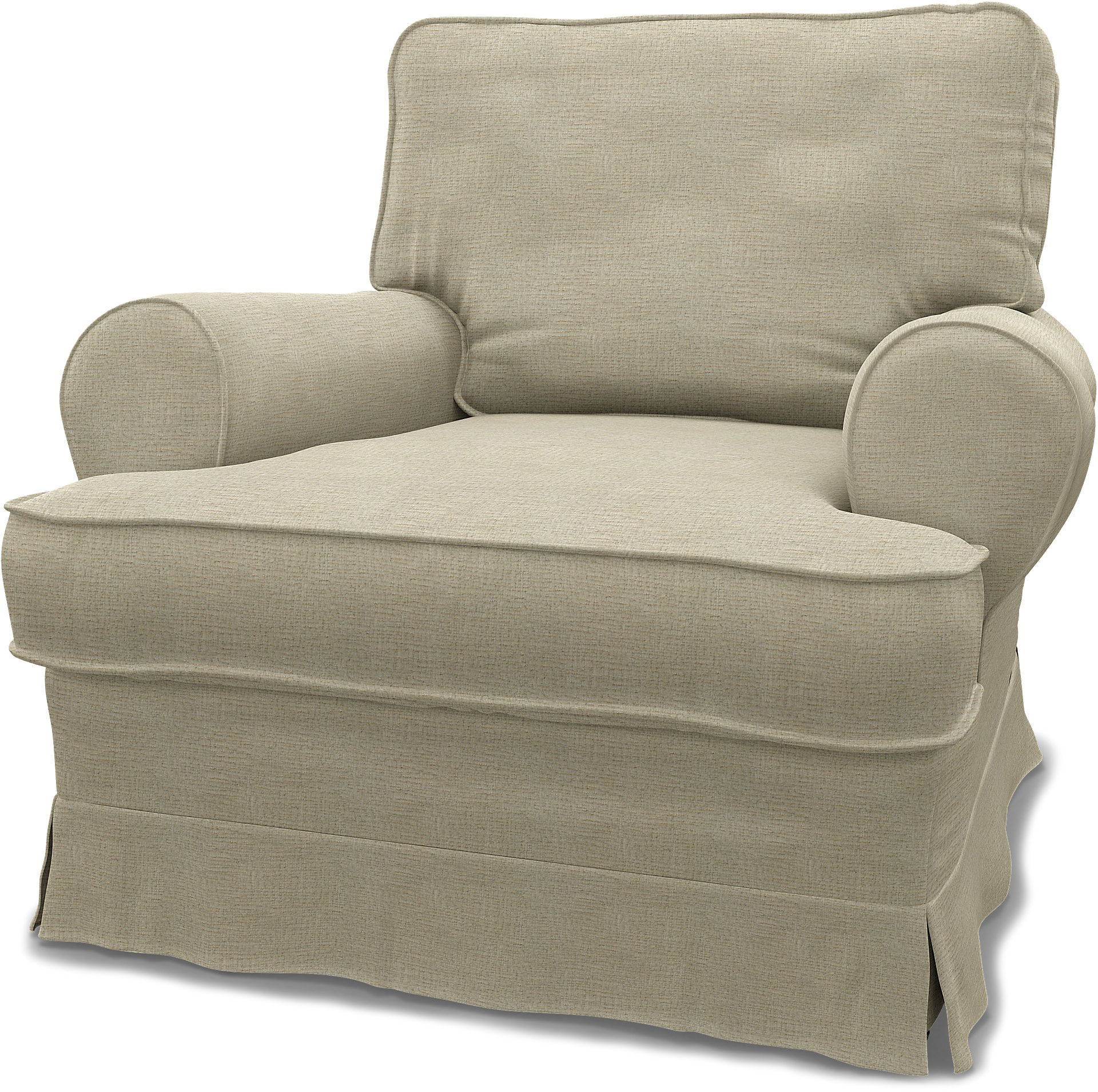 IKEA - Överdrag till Barkaby fåtölj (liten modell), Soft White, BOUCLÉ & TEXTUR - Bemz