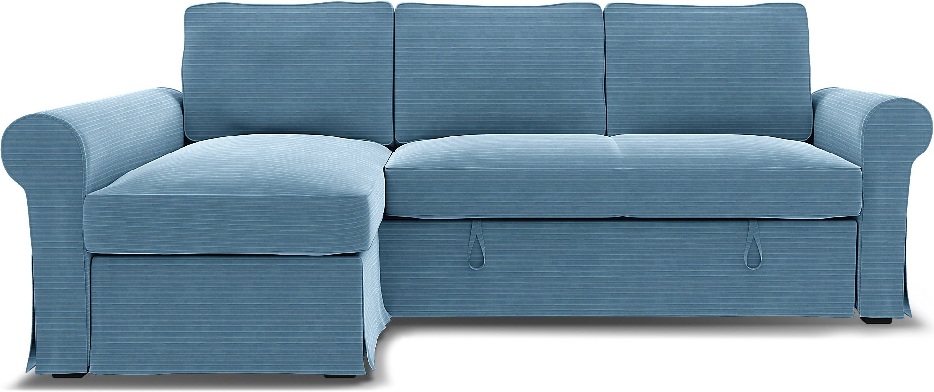 IKEA - Backabro Sofabed with Chaise Cover, Sky Blue, Corduroy - Bemz