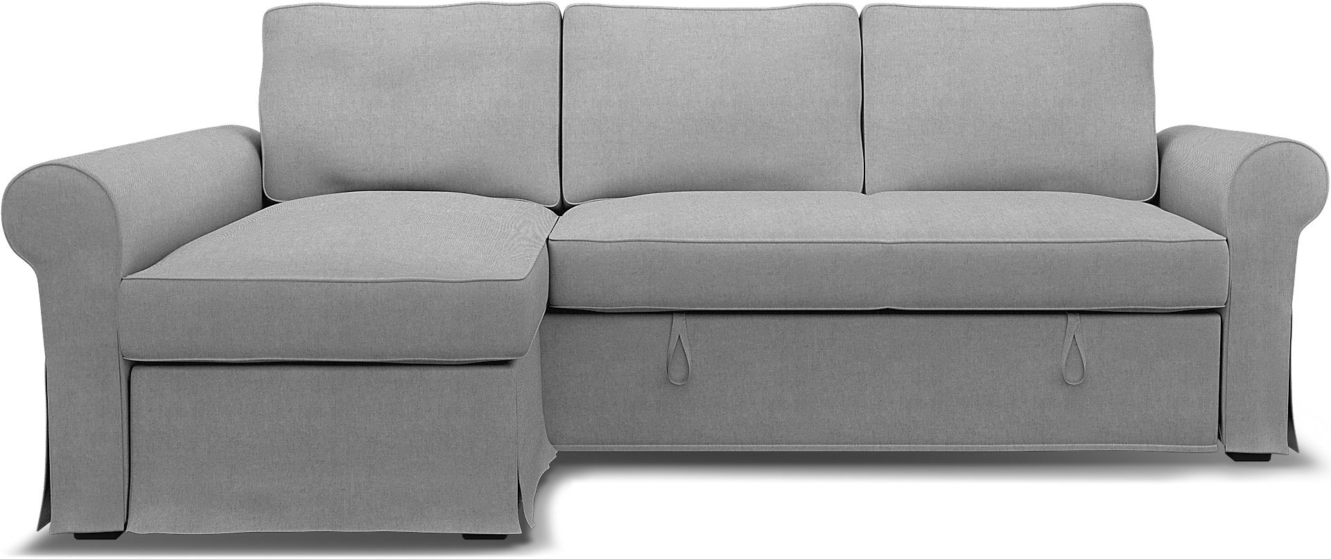 IKEA - Backabro Sofabed with Chaise Cover, Graphite, Linen - Bemz